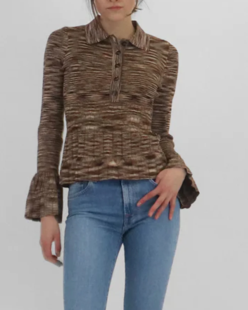 MACKENNA L/S POLO / CHOCOLATE