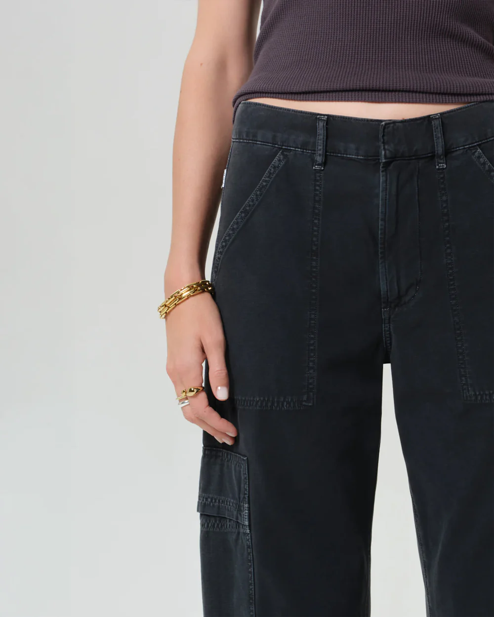 MARCELLE LOW SLUNG EASY CARGO / WASHED BLACK - Image 3