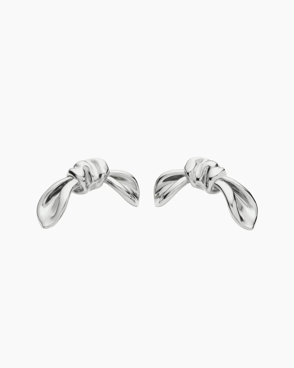 MARK GONG BOW OVERSIZED STUD EARRINGS / SILVER