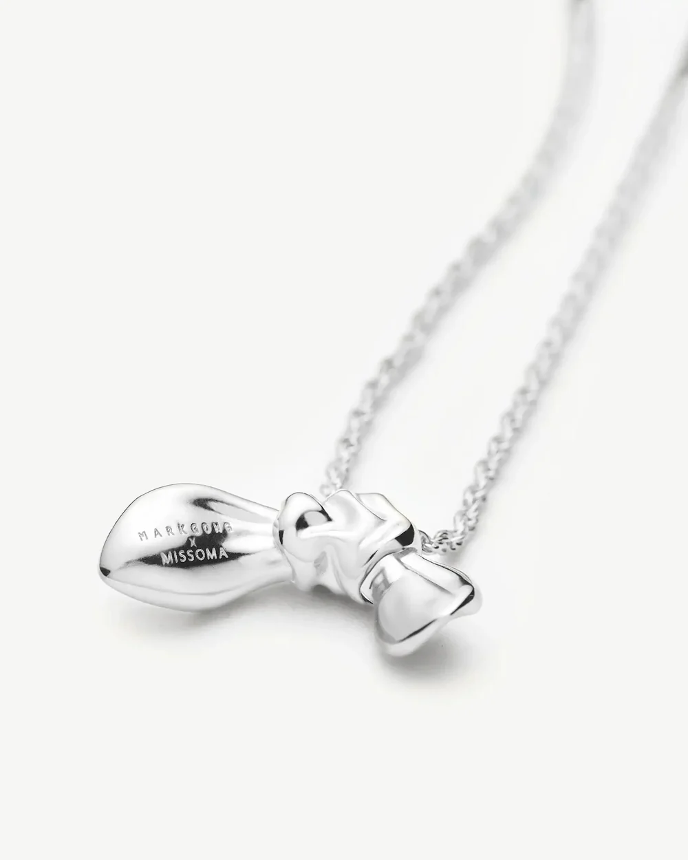 MARK GONG BOW PENDANT NECKLACE / SILVER - Image 4