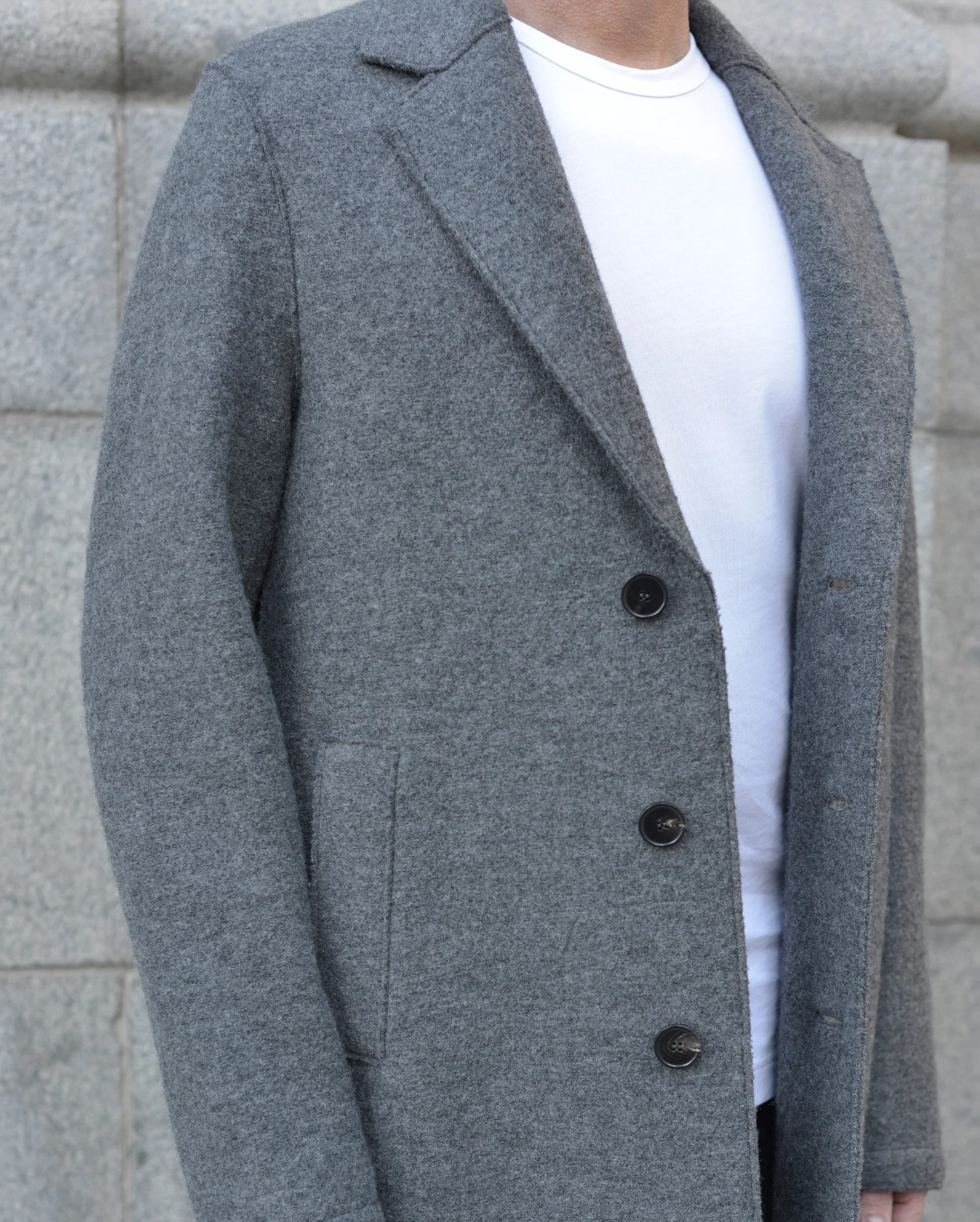 MEN OVERCOAT BOILED WOOL / GREY - Image 3