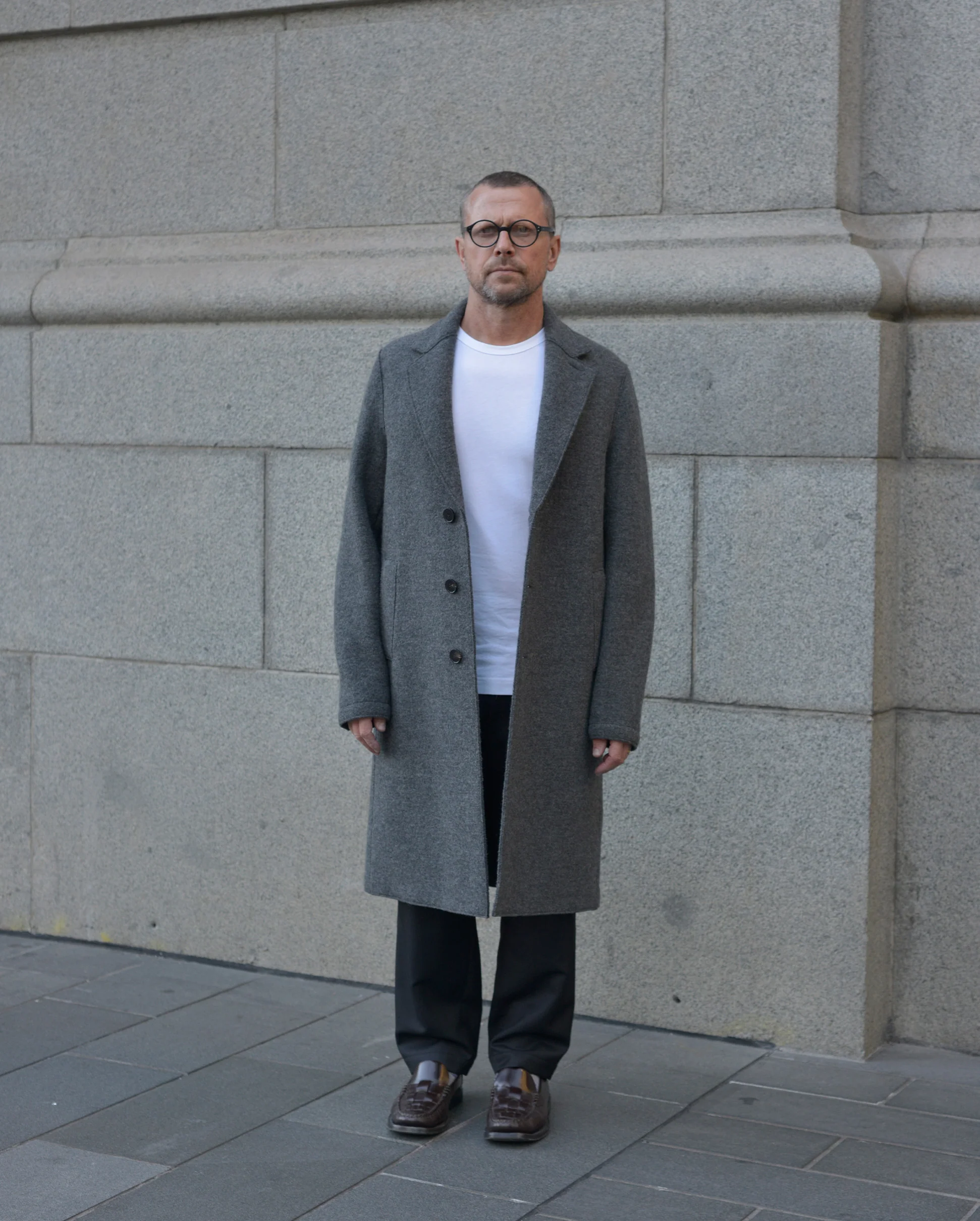 MEN OVERCOAT BOILED WOOL / GREY - Image 4
