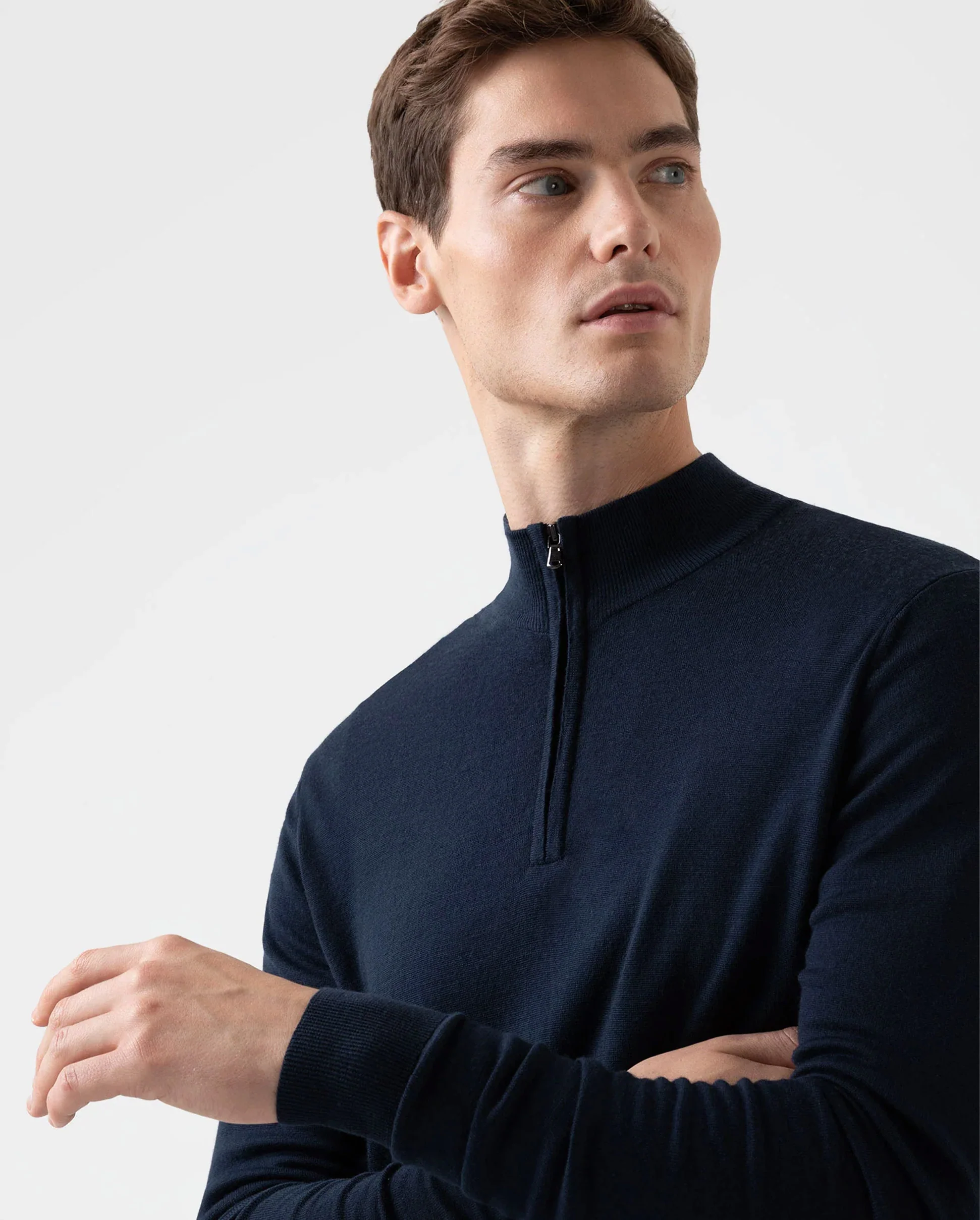 MERINO HALF ZIP / LIGHT NAVY - Image 3