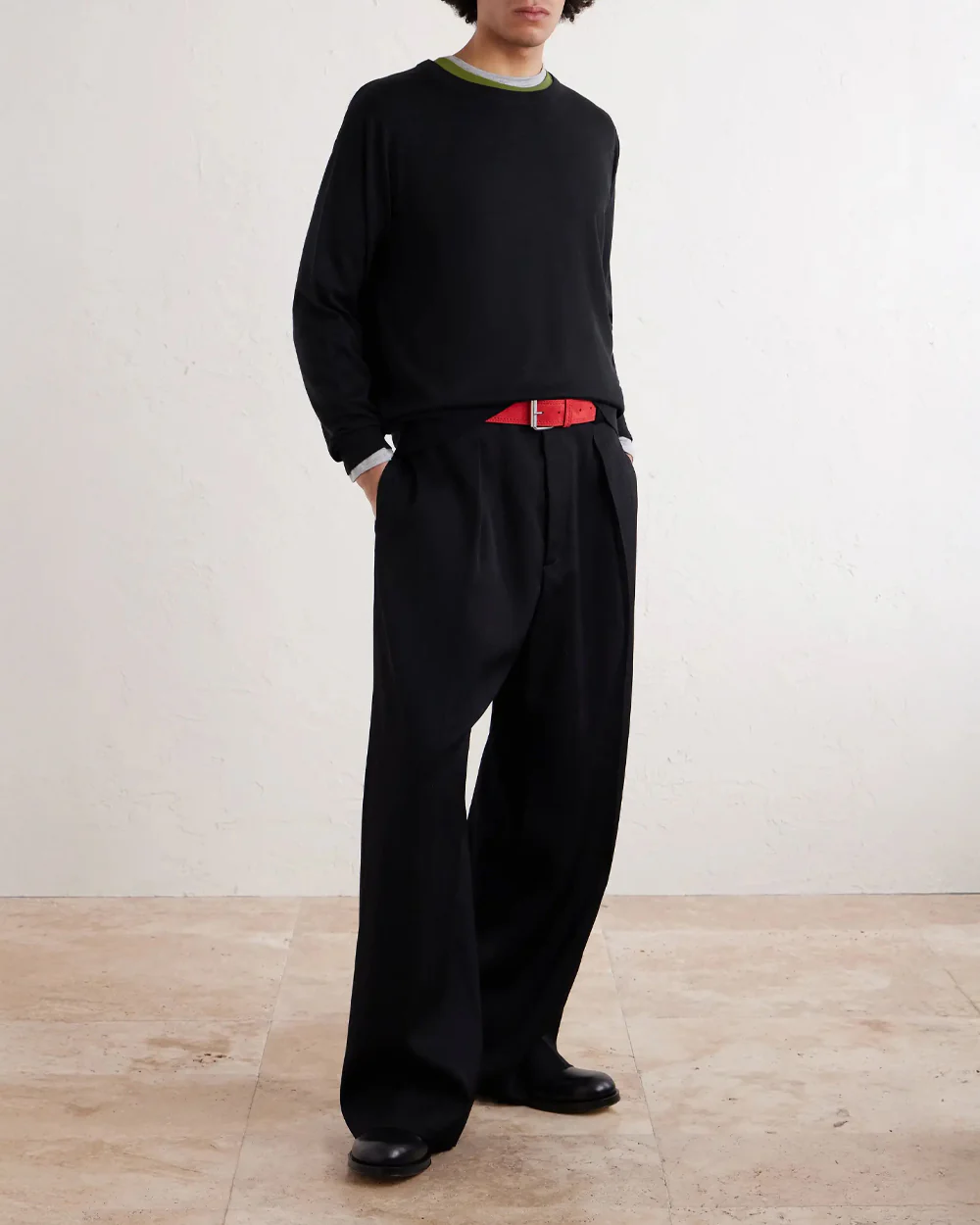 MERINO WOOL SWEATER 1700 / BLACK - Image 3