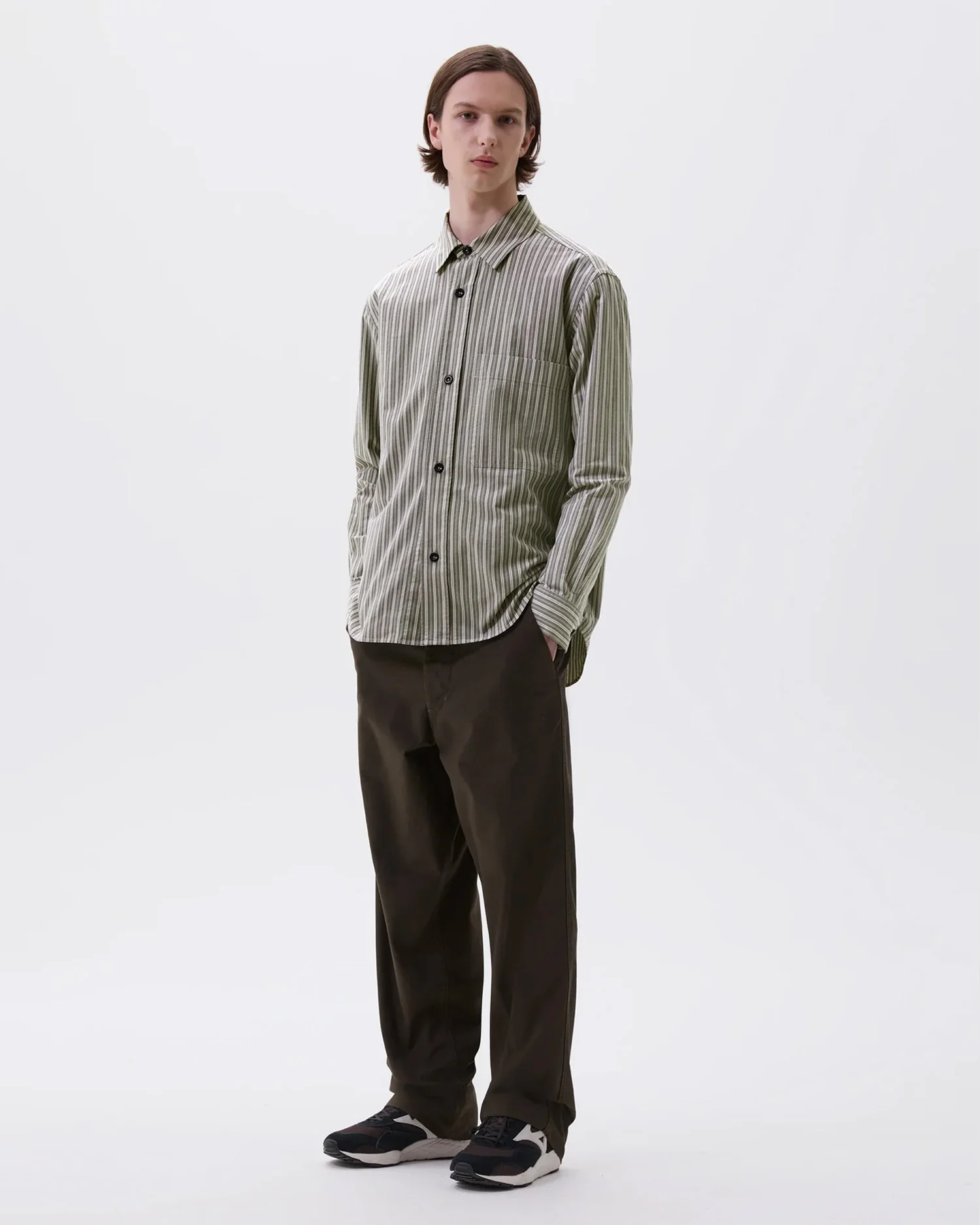 MHL BASIC SHIRT / FOREST STRIPE - Image 2
