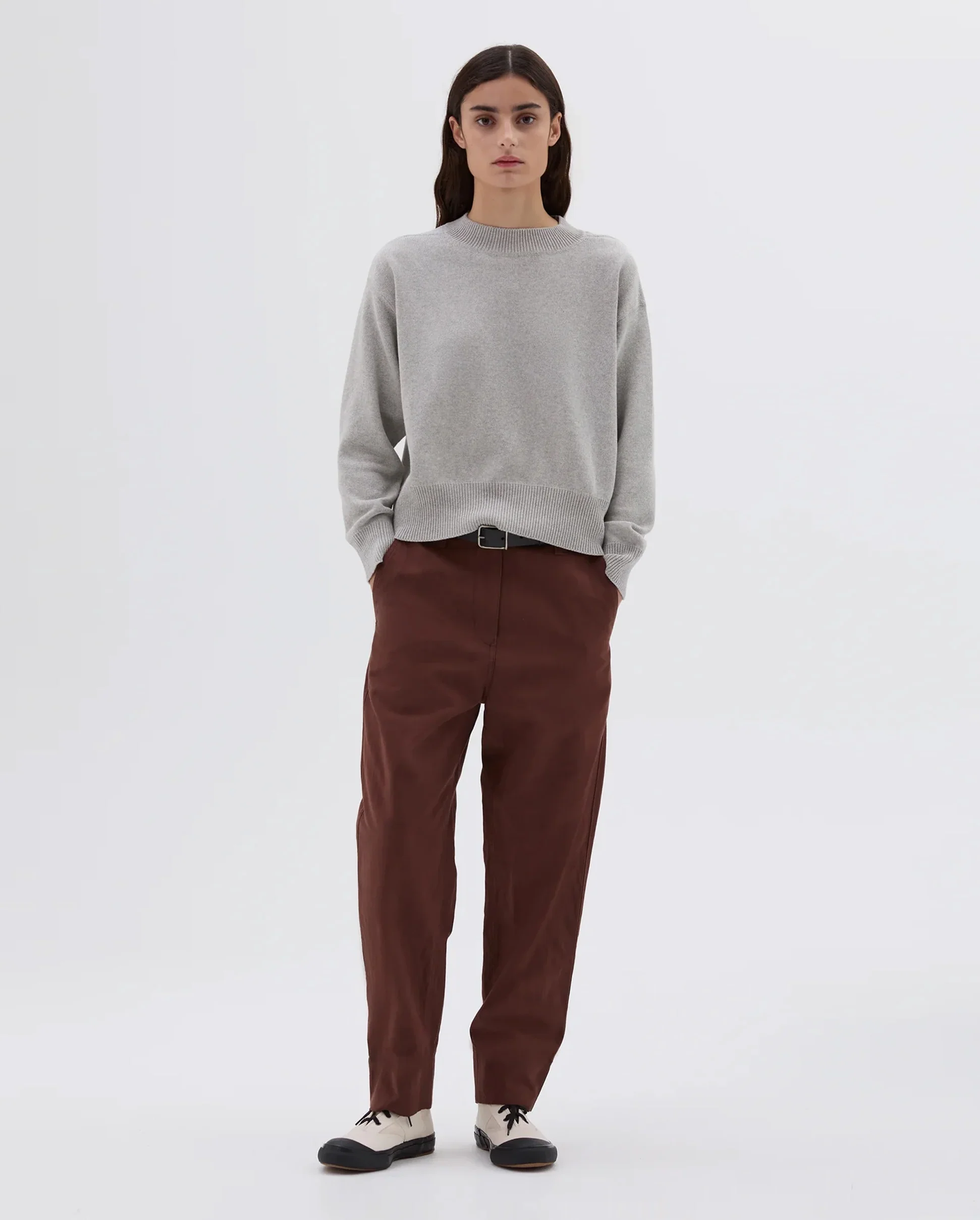 MHL TAPERED FLAT FRONT TROUSER / MINERAL - Image 2