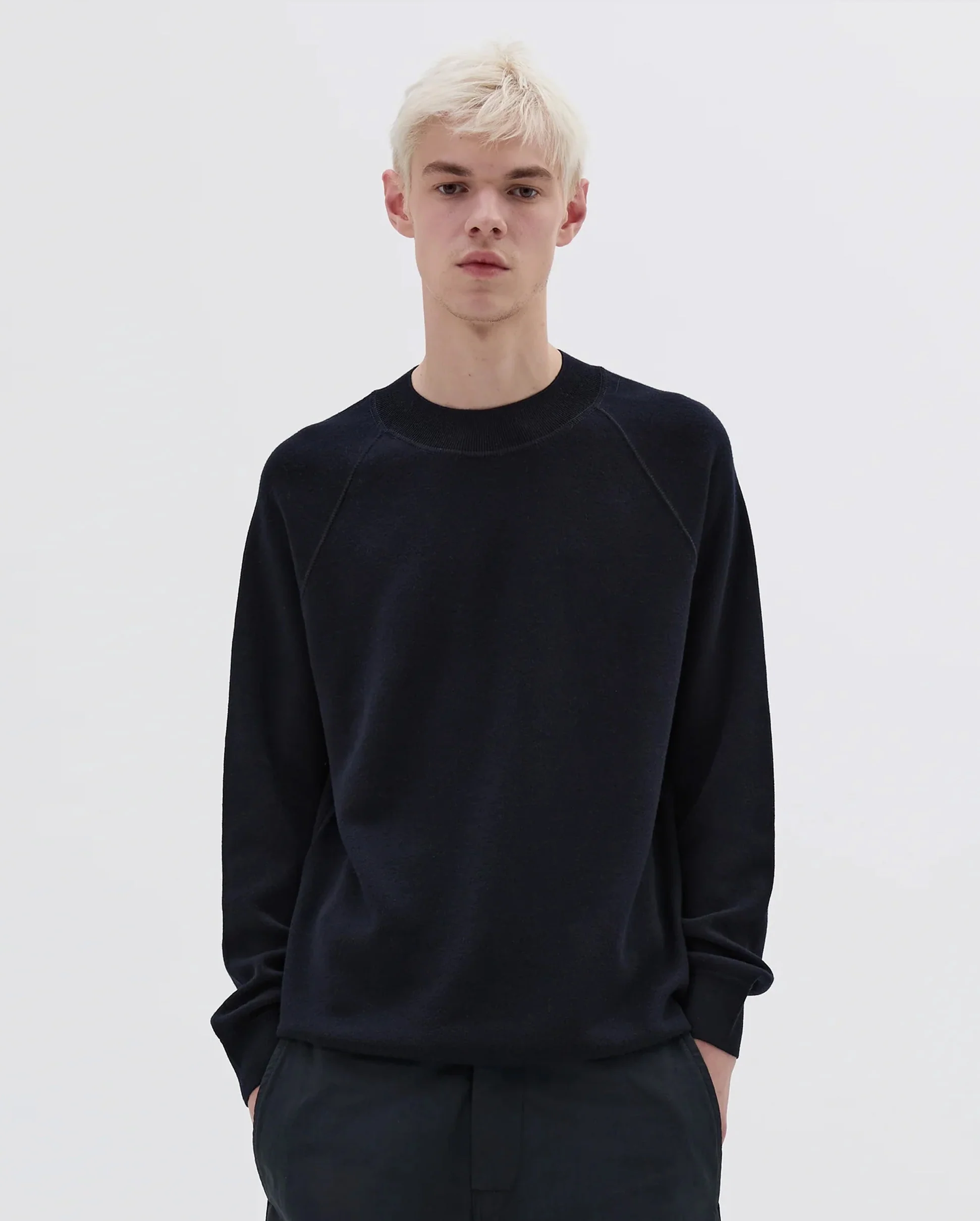 MHL WIDE NECK CREW SWEATSHIRT / INK
