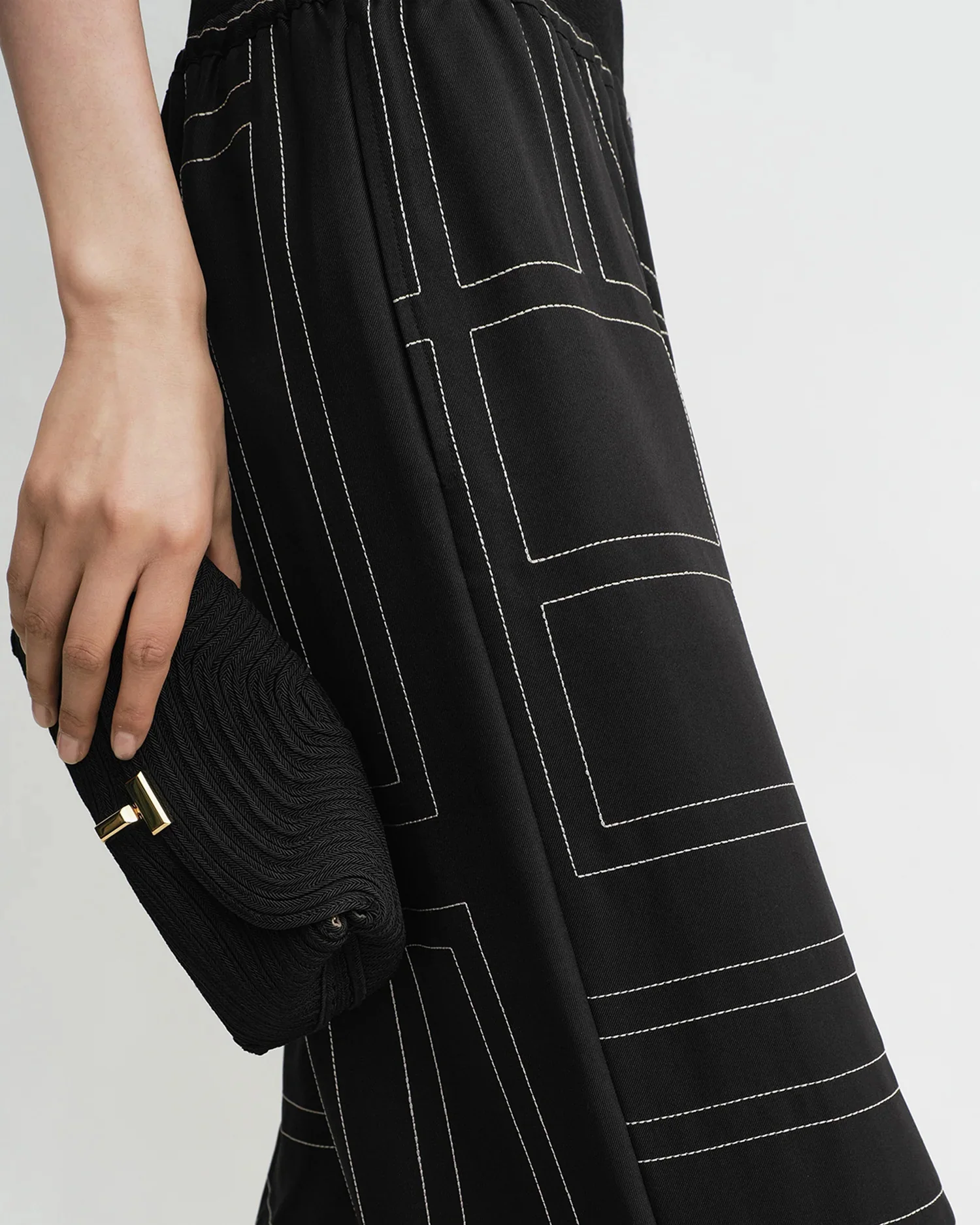 MONOGRAM SILK PJ BOTTOMS / BLACK - Image 6