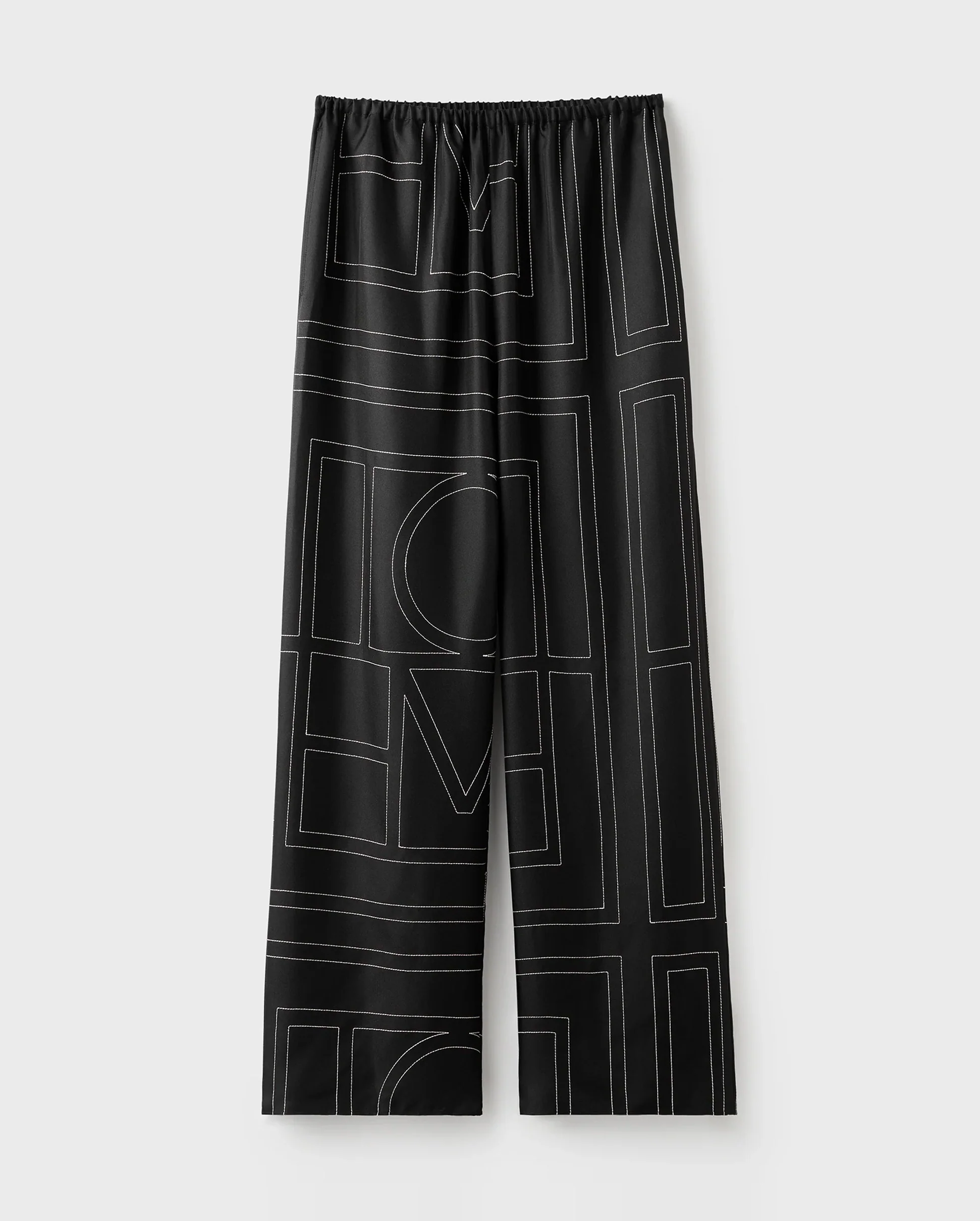 MONOGRAM SILK PJ BOTTOMS / BLACK - Image 7