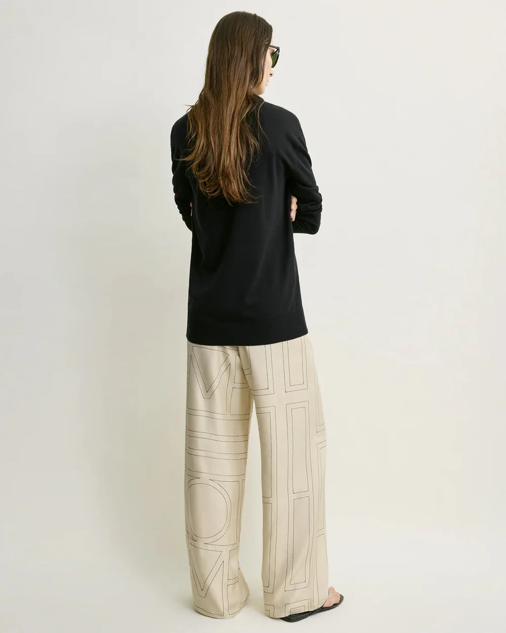 MONOGRAM SILK PJ BOTTOMS / IVORY - Image 3
