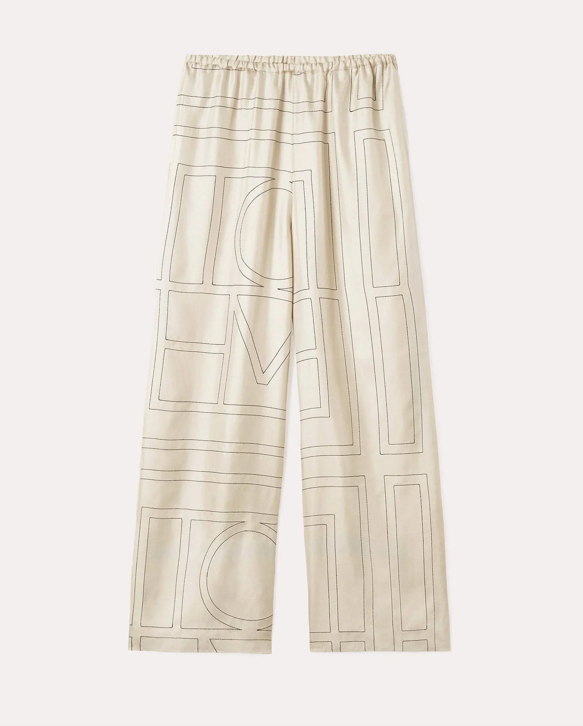MONOGRAM SILK PJ BOTTOMS / IVORY - Image 5