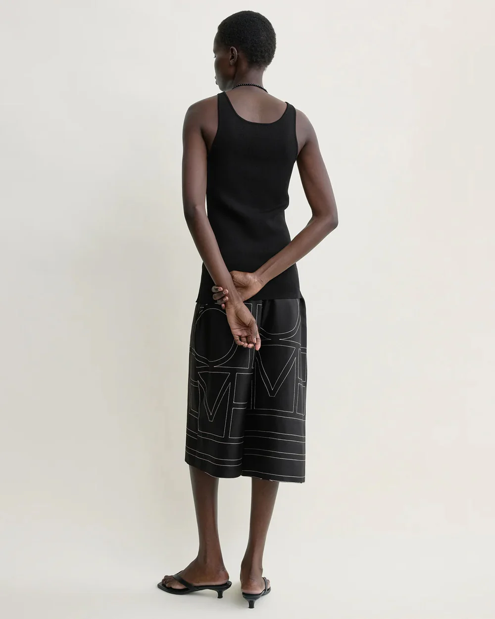 MONOGRAM SILK PJ CULOTTES / BLACK - Image 3