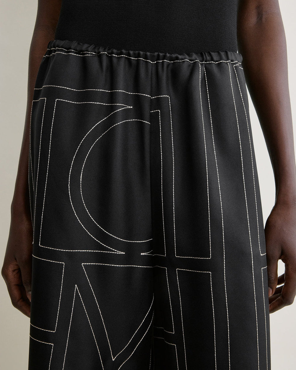 MONOGRAM SILK PJ CULOTTES / BLACK - Image 5