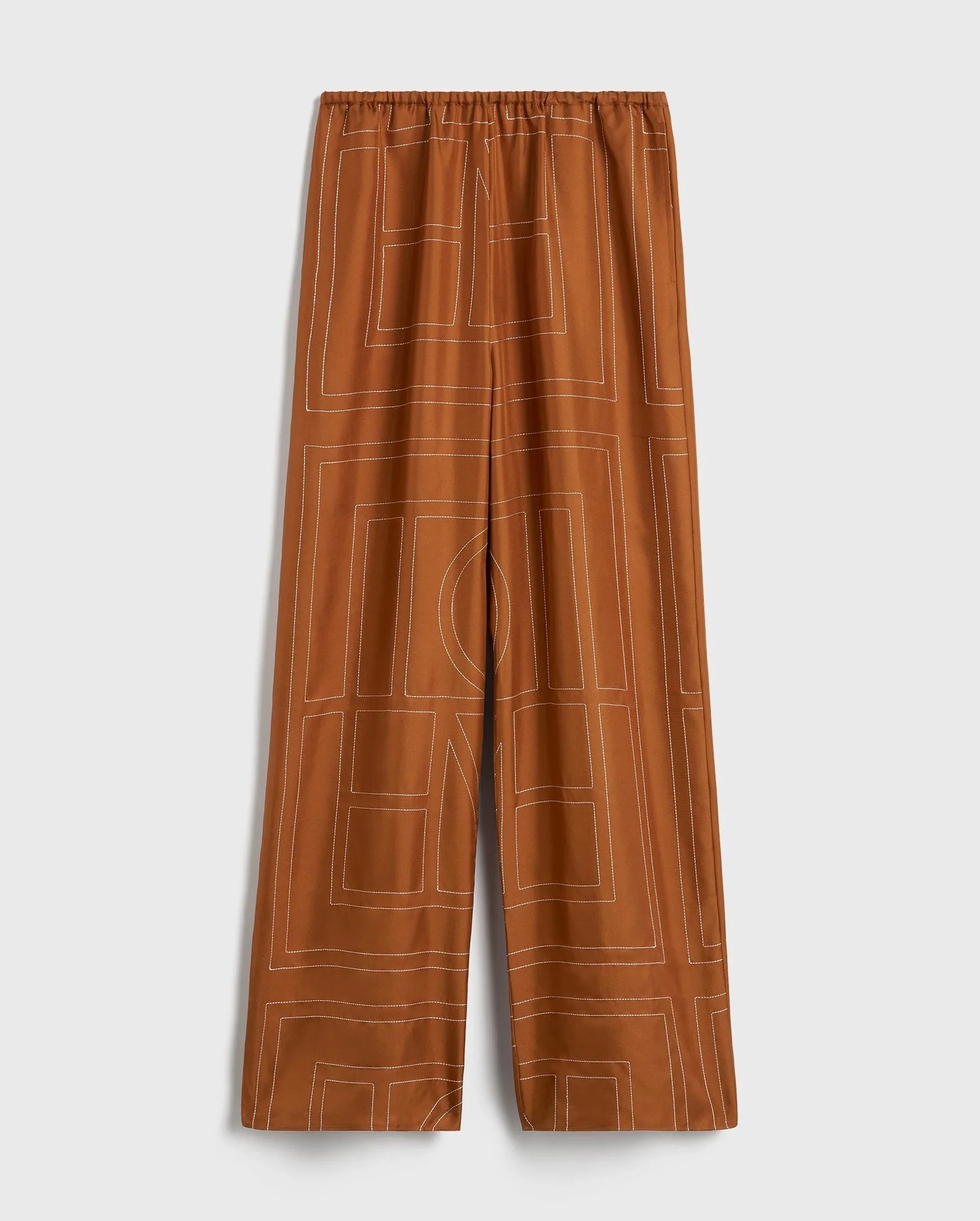 MONOGRAM SILK PJ PANT / TERRACOTTA - Image 5