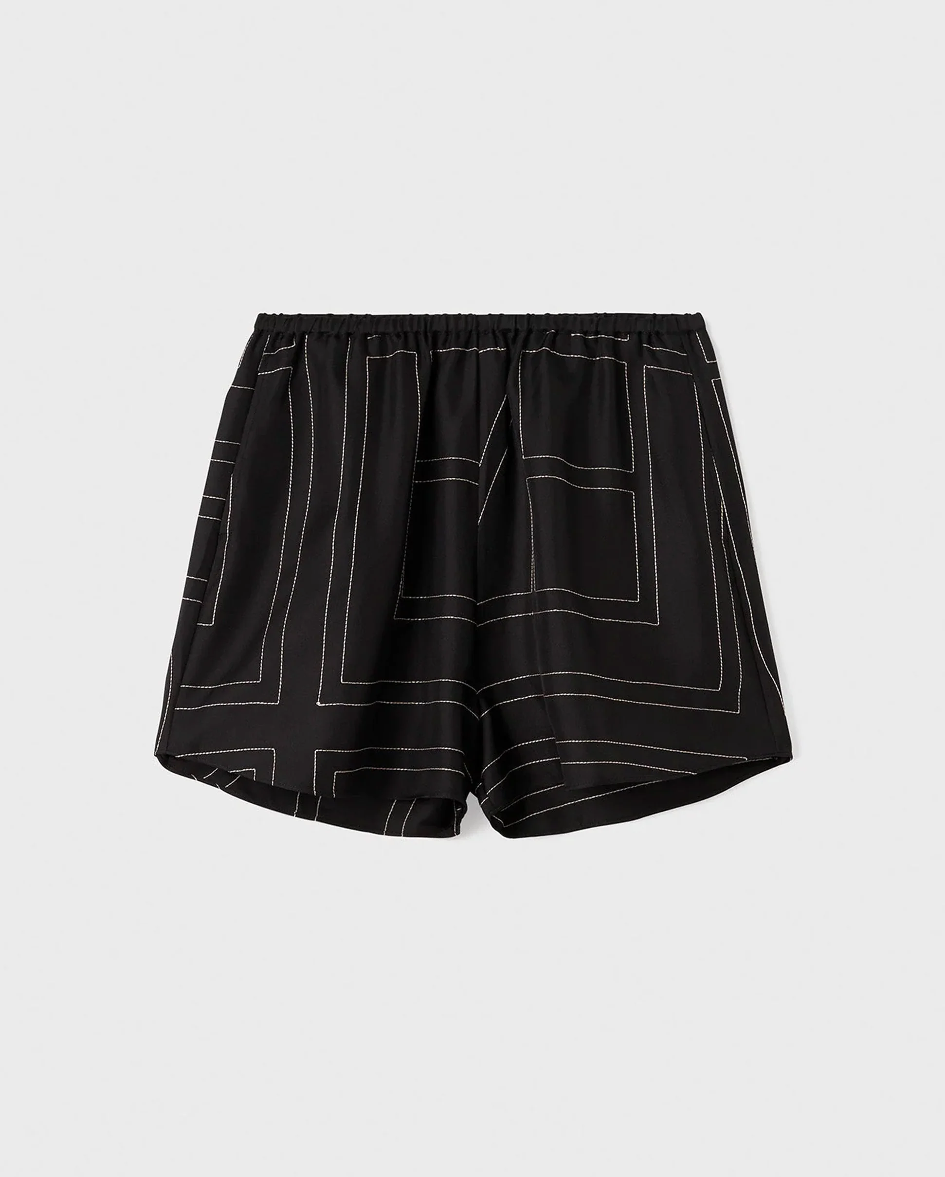 MONOGRAM SILK PJ SHORTS / BLACK - Image 7