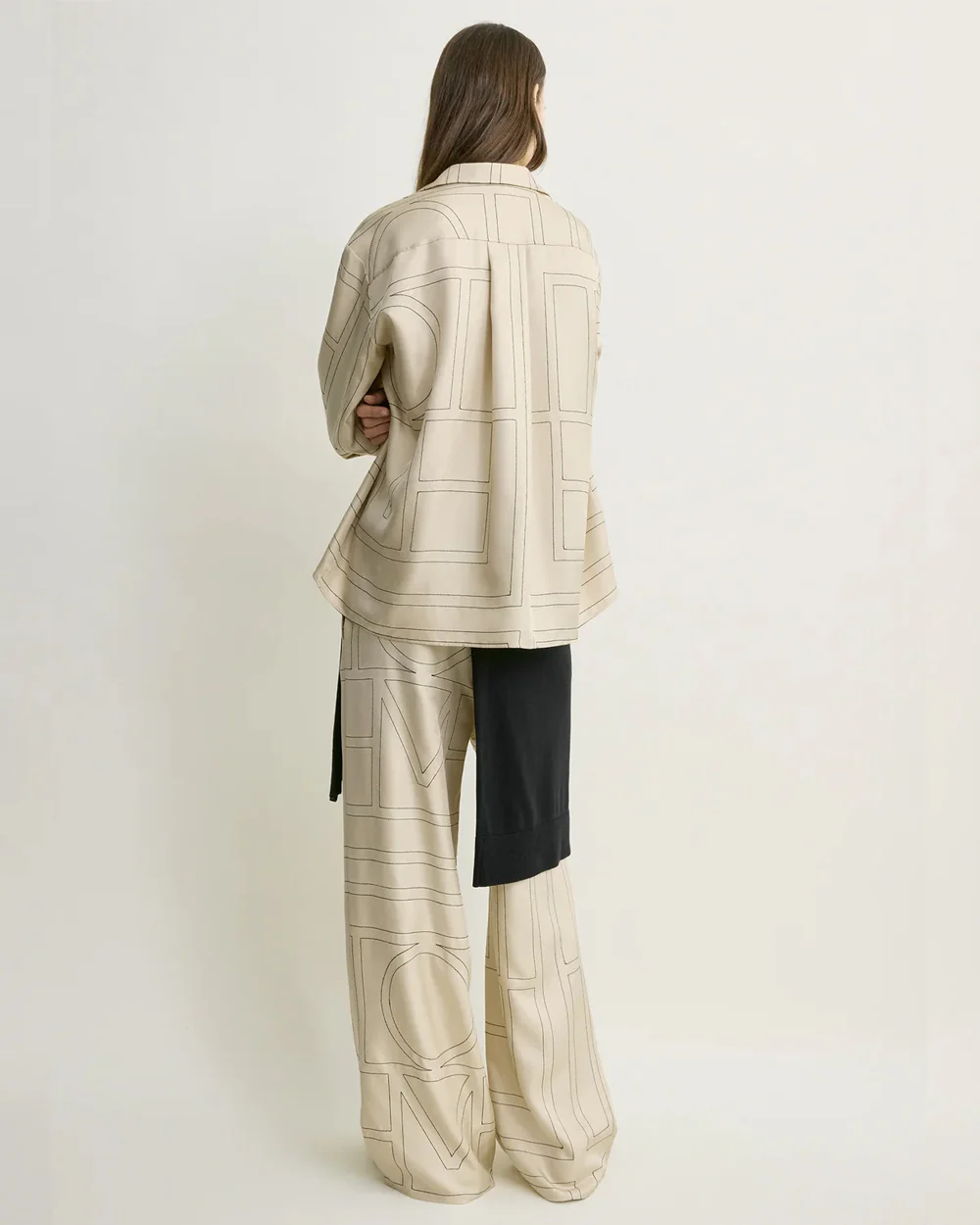 MONOGRAM SILK PJ TOP / IVORY - Image 4