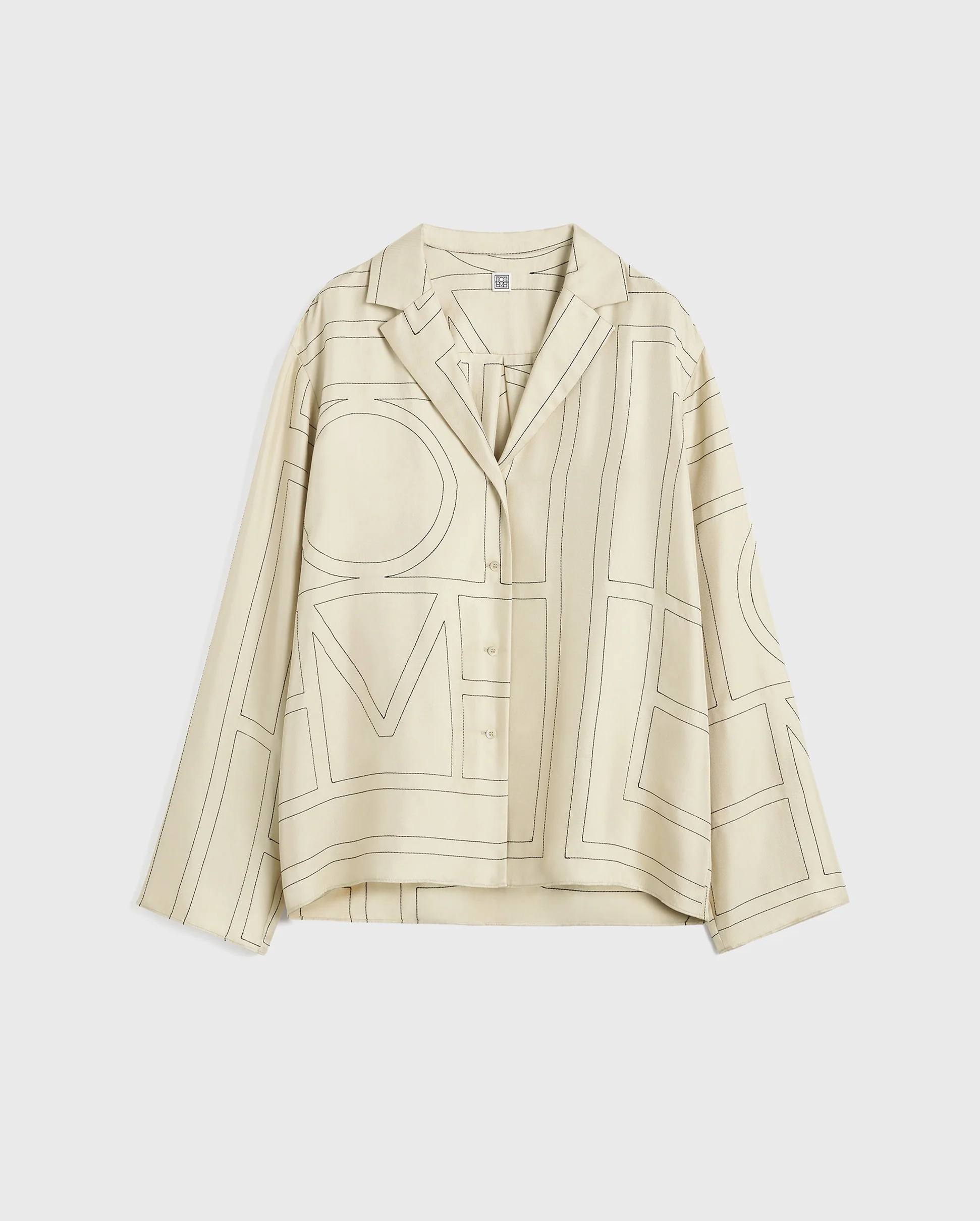 MONOGRAM SILK PJ TOP / IVORY - Image 6