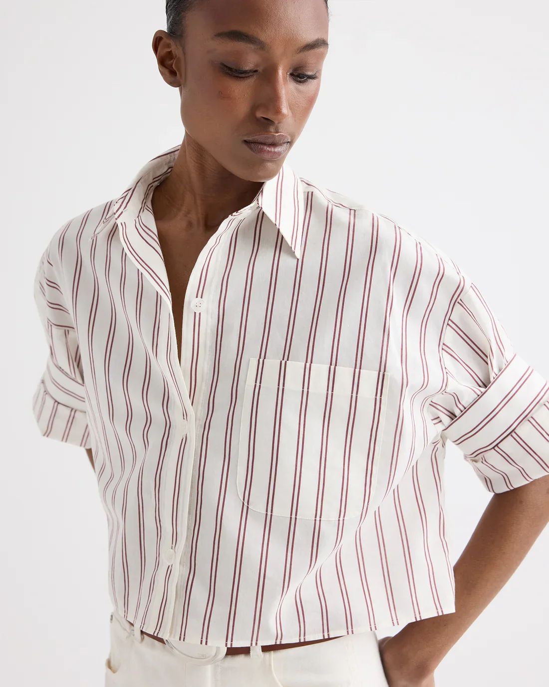 NEXT EX SHIRT / WHITE / WINE - Image 2