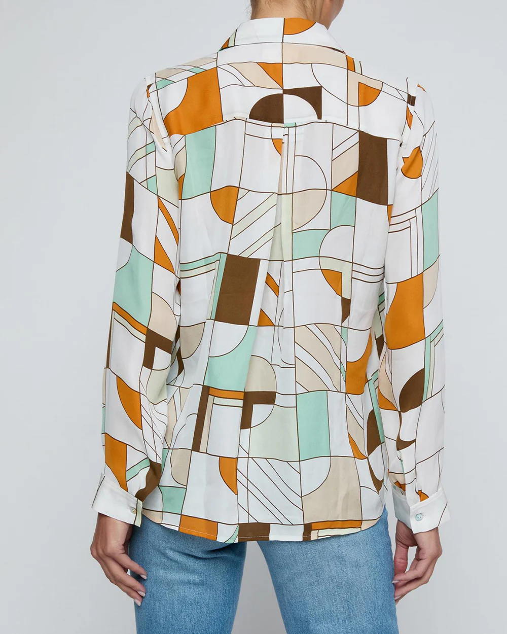 NINA BLOUSE / MULTI ABSTRACT GEO - Image 3