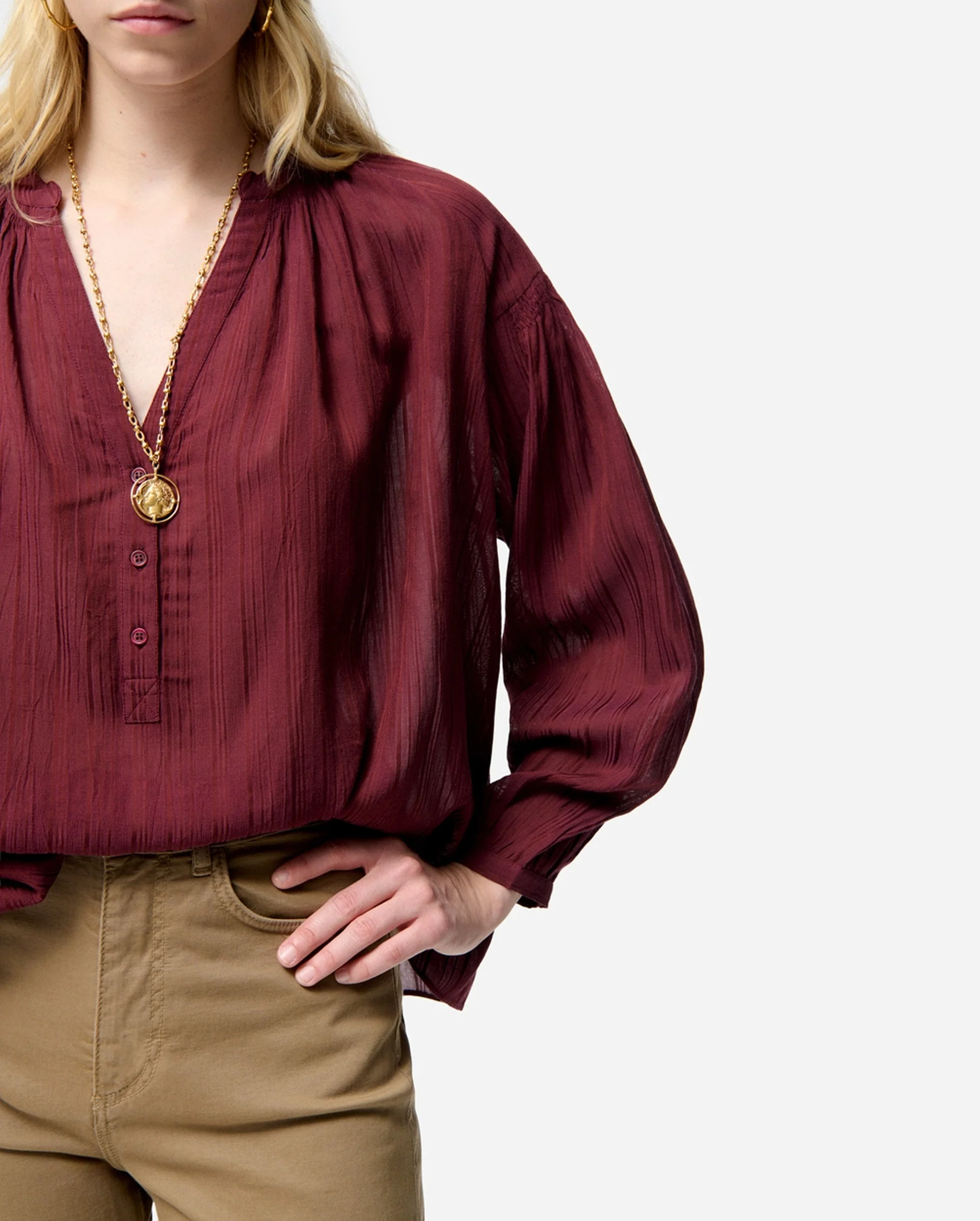 NIPOA BLOUSE / BORDEAUX - Image 2