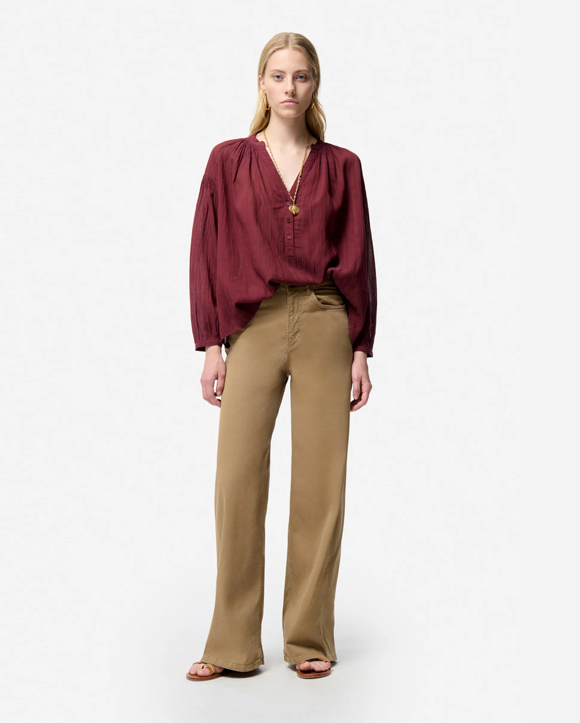 NIPOA BLOUSE / BORDEAUX - Image 3