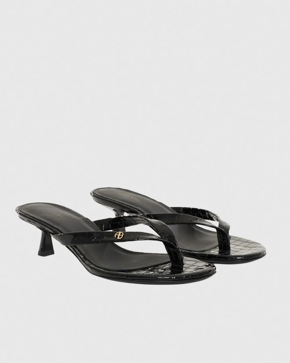 NOELLE THONG HEELS / EMBOSSED BLACK - Image 2