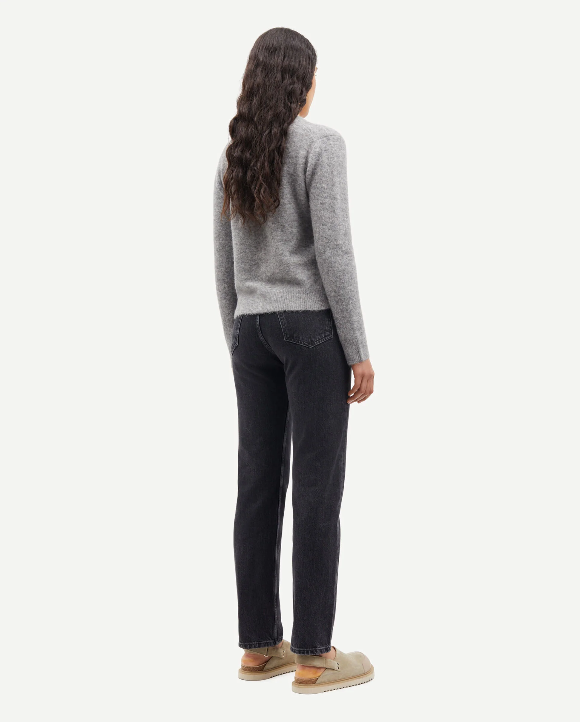 NOR SHORT CARDIGAN 7355 / GREY MEL - Image 4