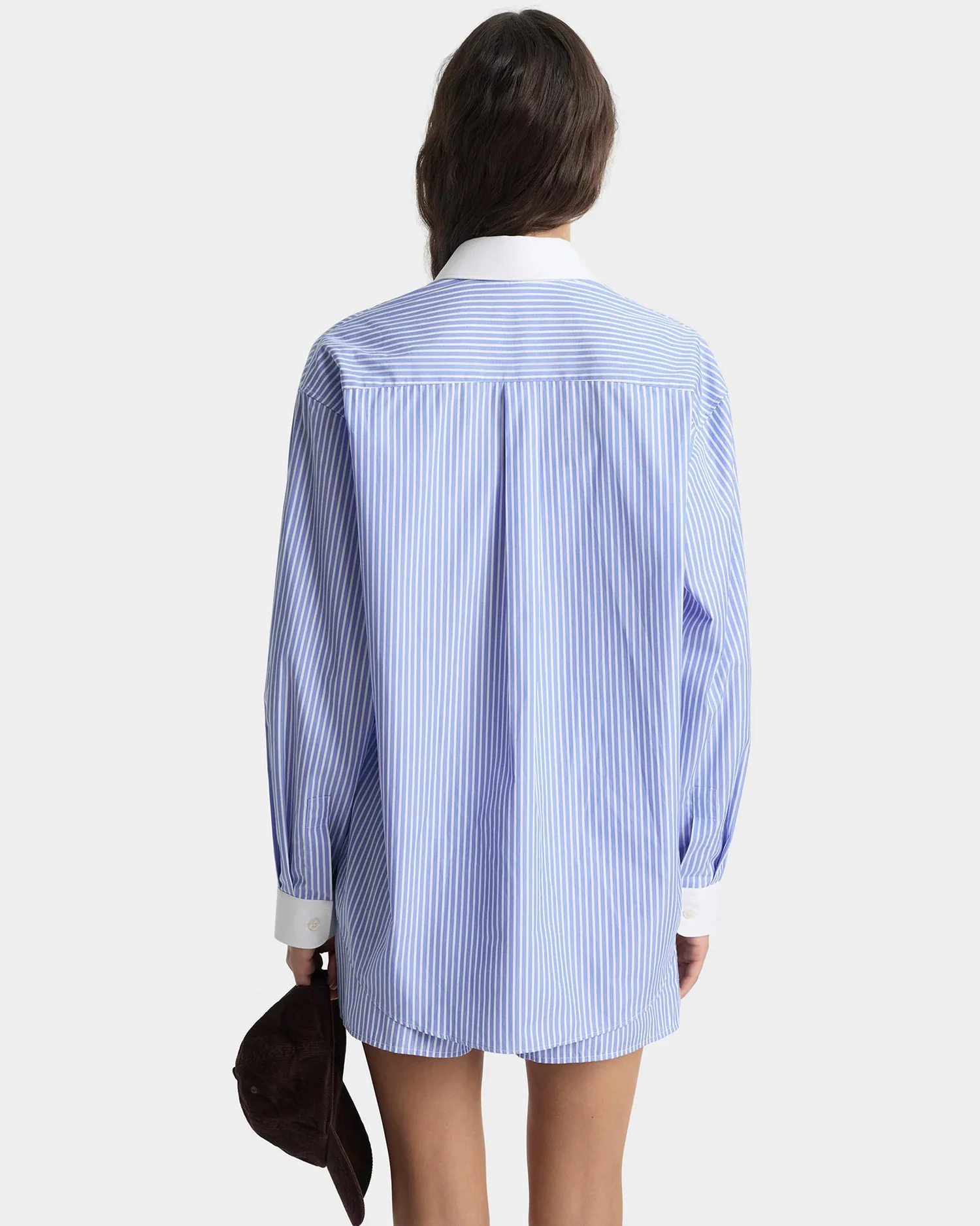 NY CREST OVERSIZED SHIRT / NAVY STRIPE - Image 3