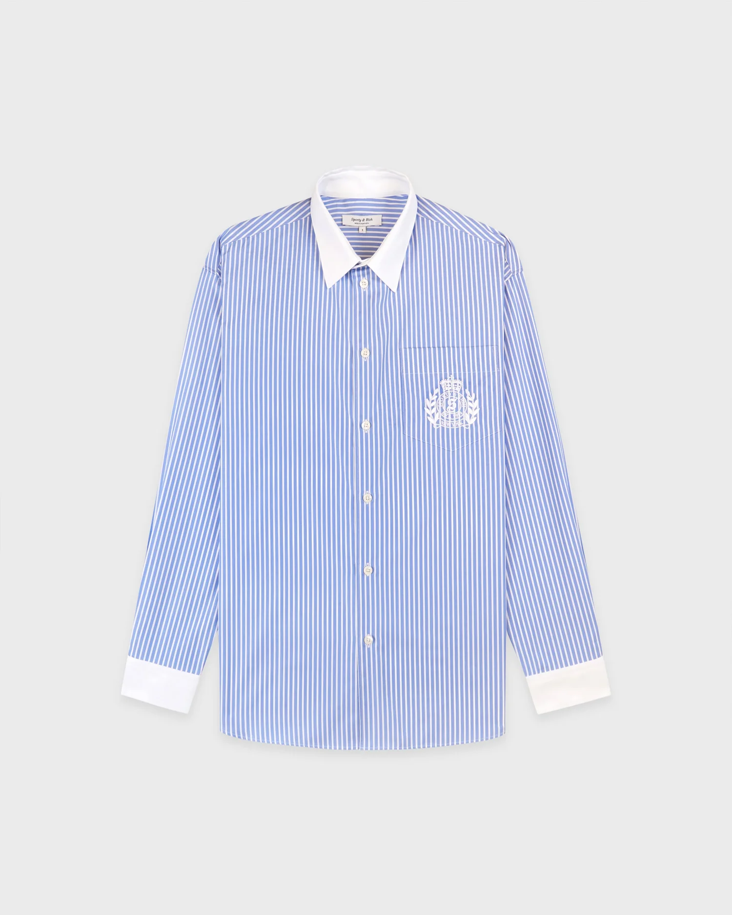 NY CREST OVERSIZED SHIRT / NAVY STRIPE - Image 5