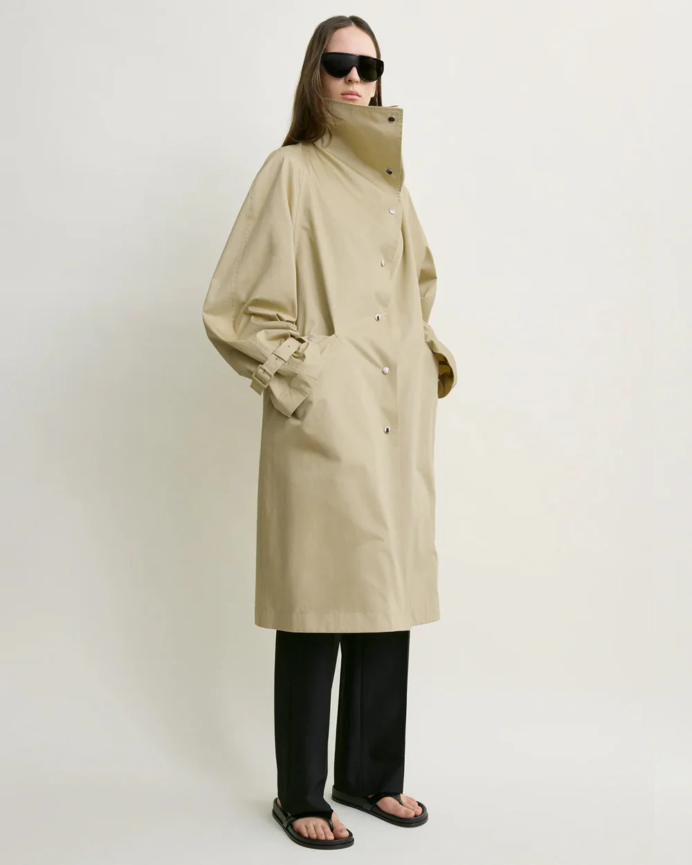 OVERSIZED COTTON TRENCH / BEIGE - Image 2