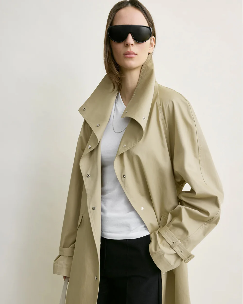 OVERSIZED COTTON TRENCH / BEIGE - Image 4