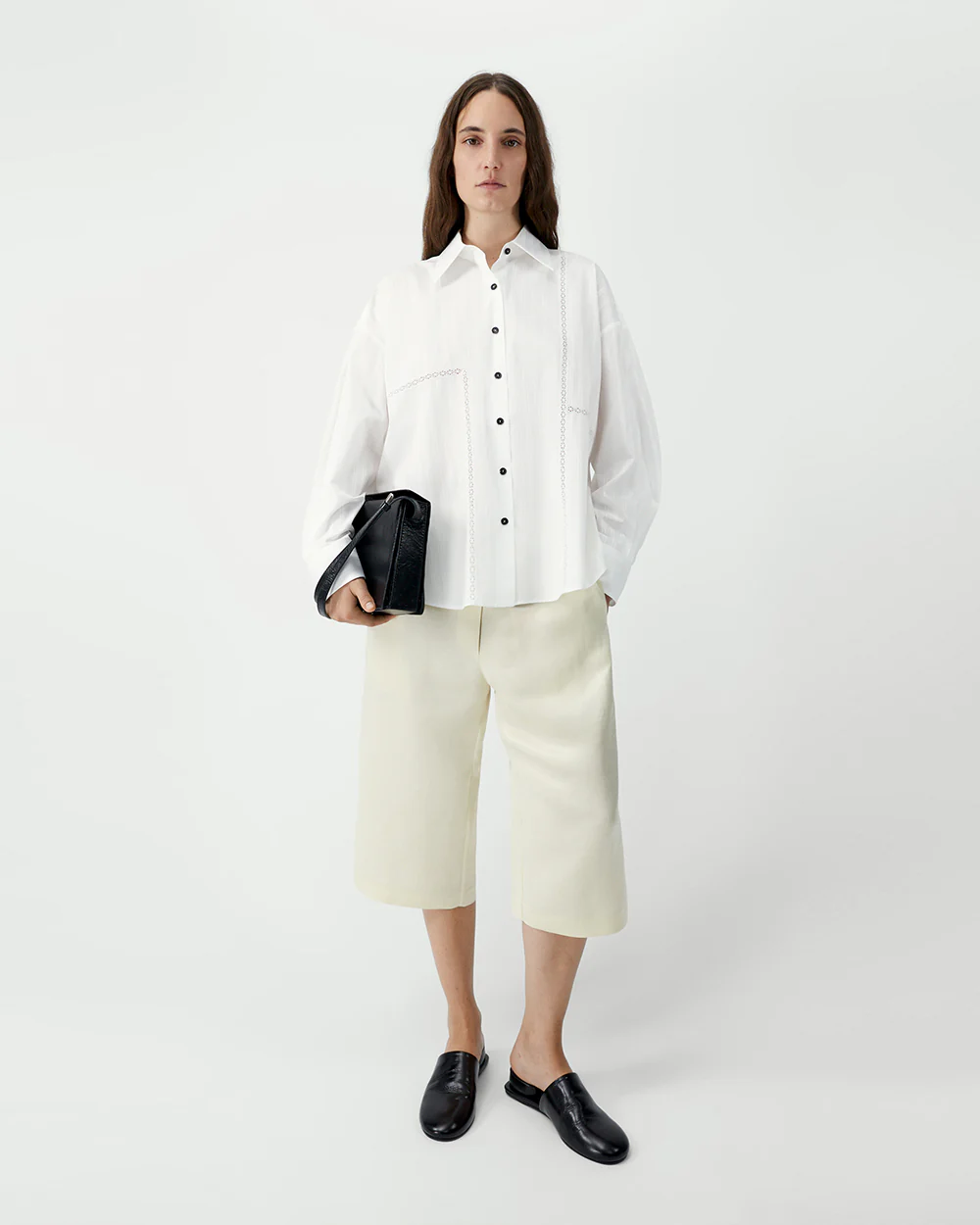OVERSIZED LACE SHIRT / WHITE - Image 2