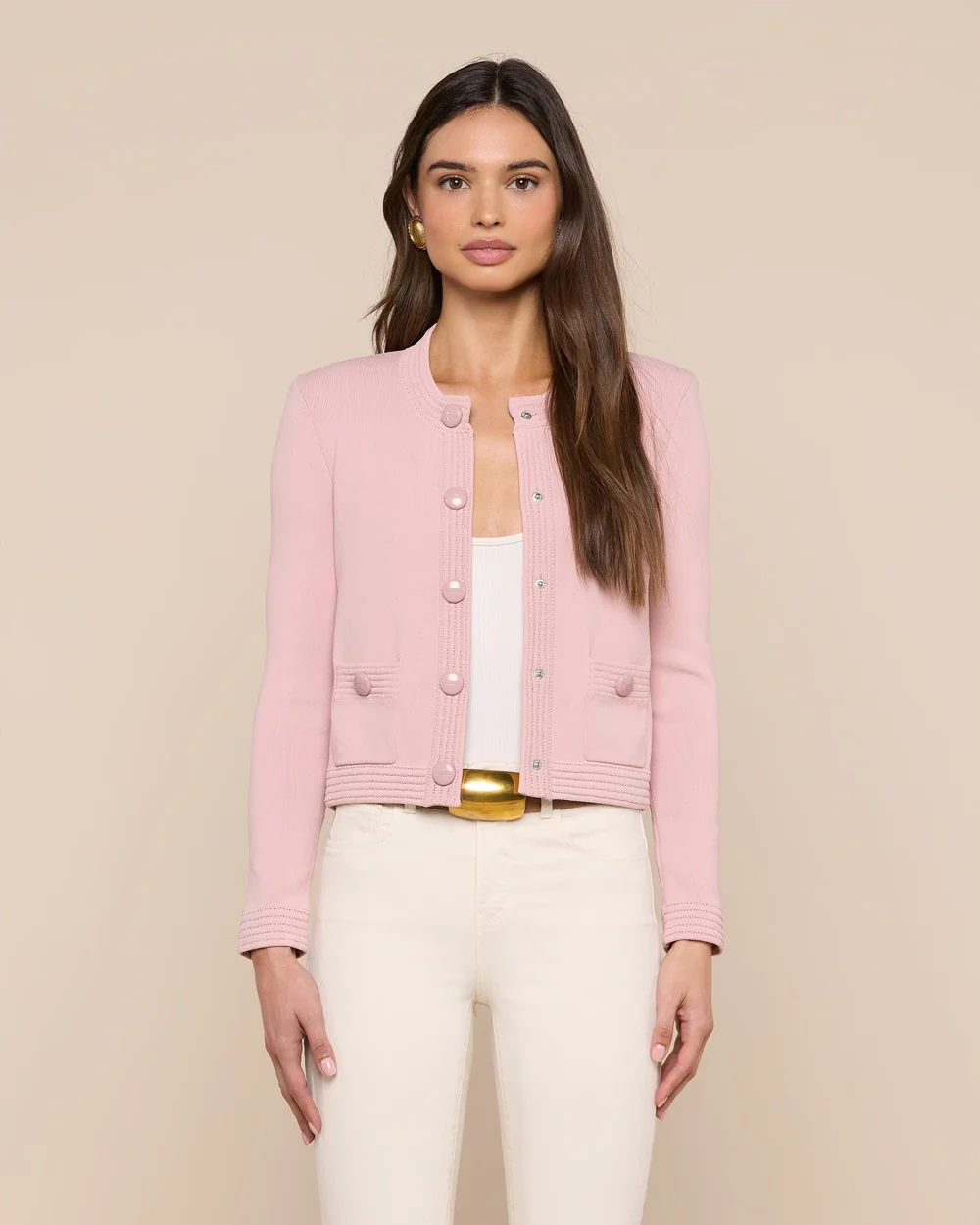 PATSY CREW CARDI / MISTY ROSE