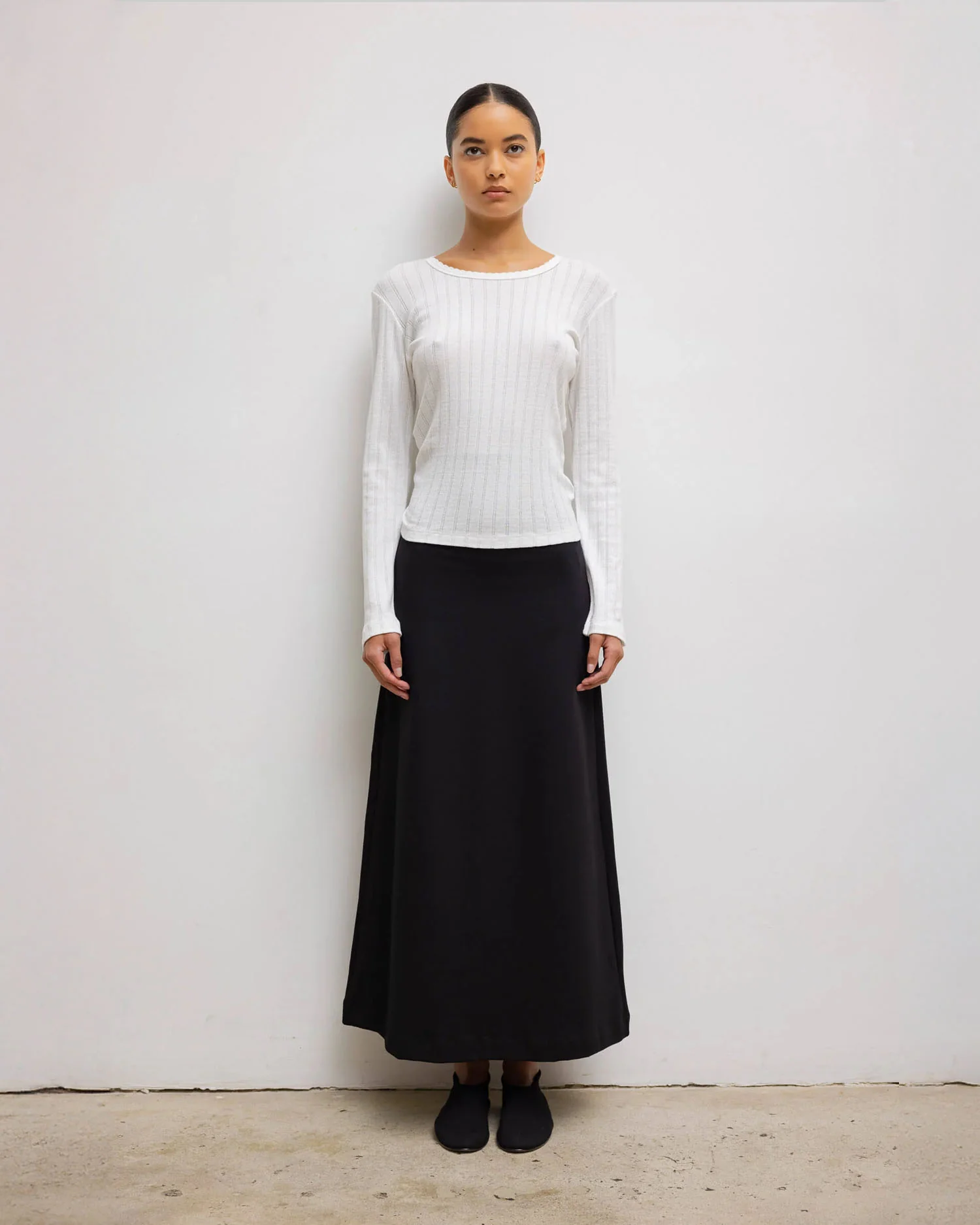 POINTELLE SLIM FIT LONG SLEEVE / WHITE - Image 3