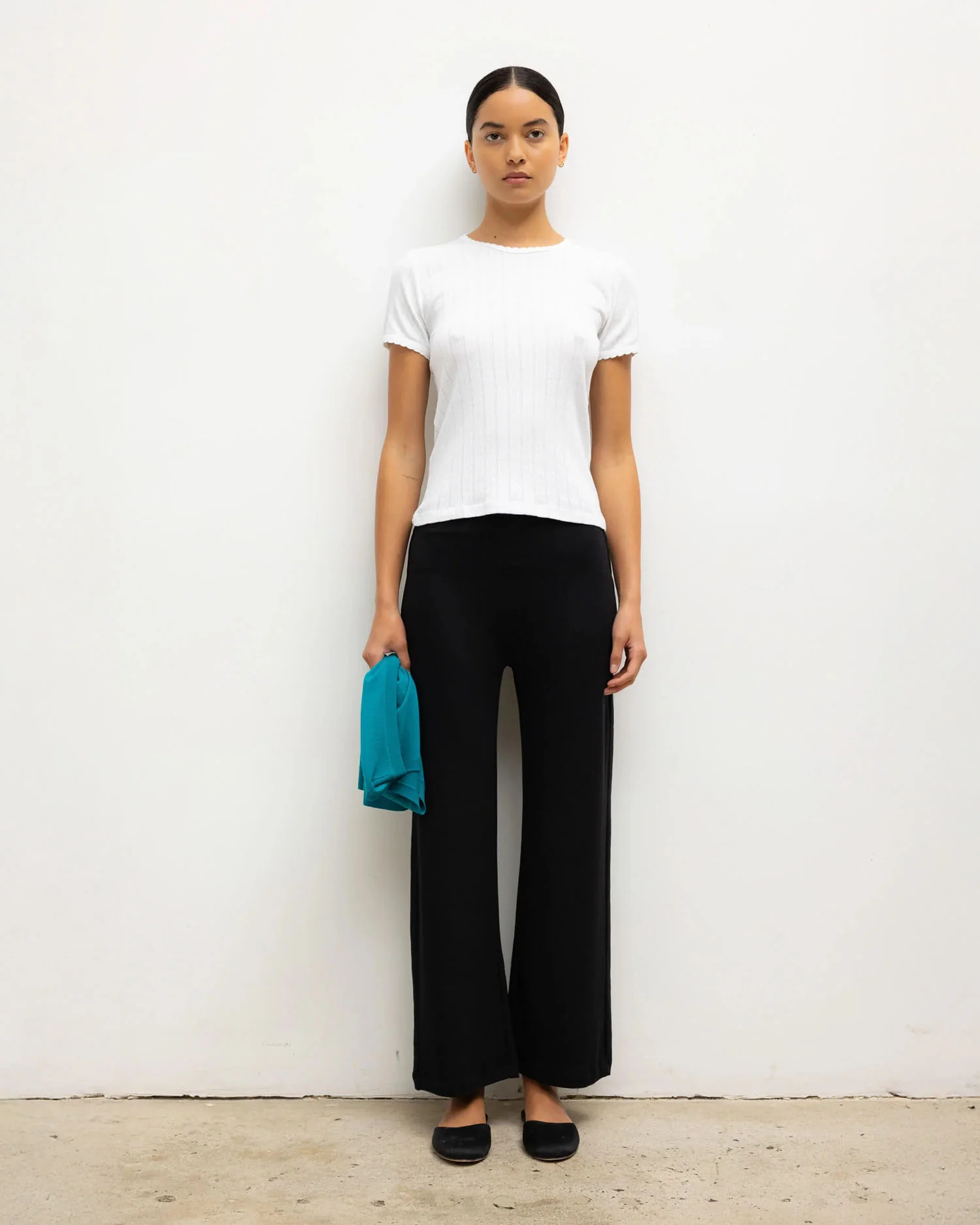 POINTELLE SLIM FIT TEE / WHITE - Image 3
