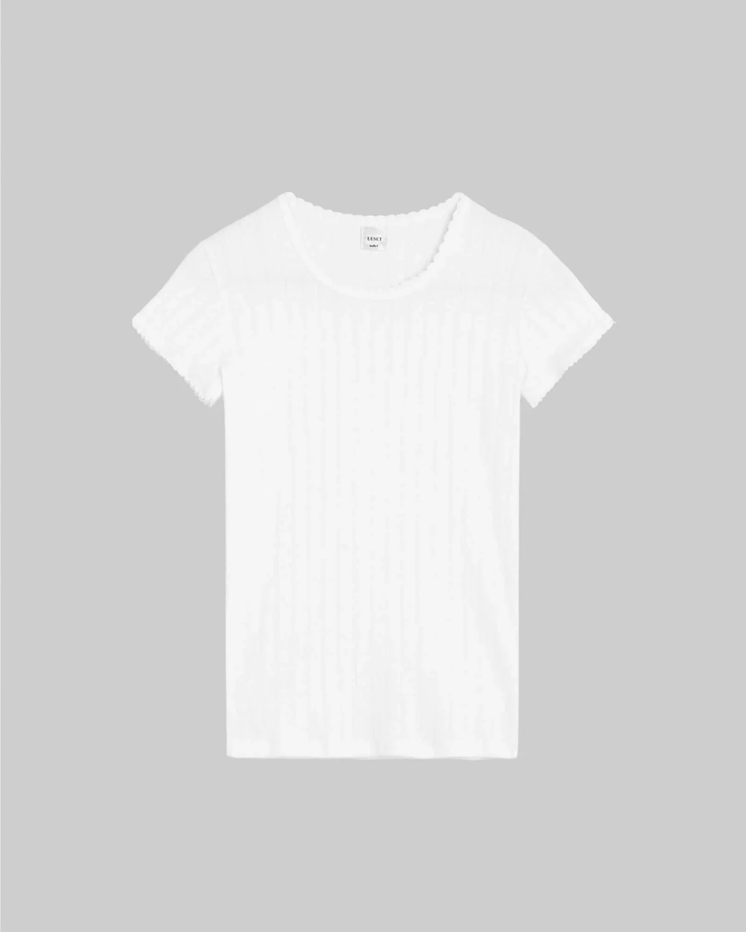 POINTELLE SLIM FIT TEE / WHITE - Image 7