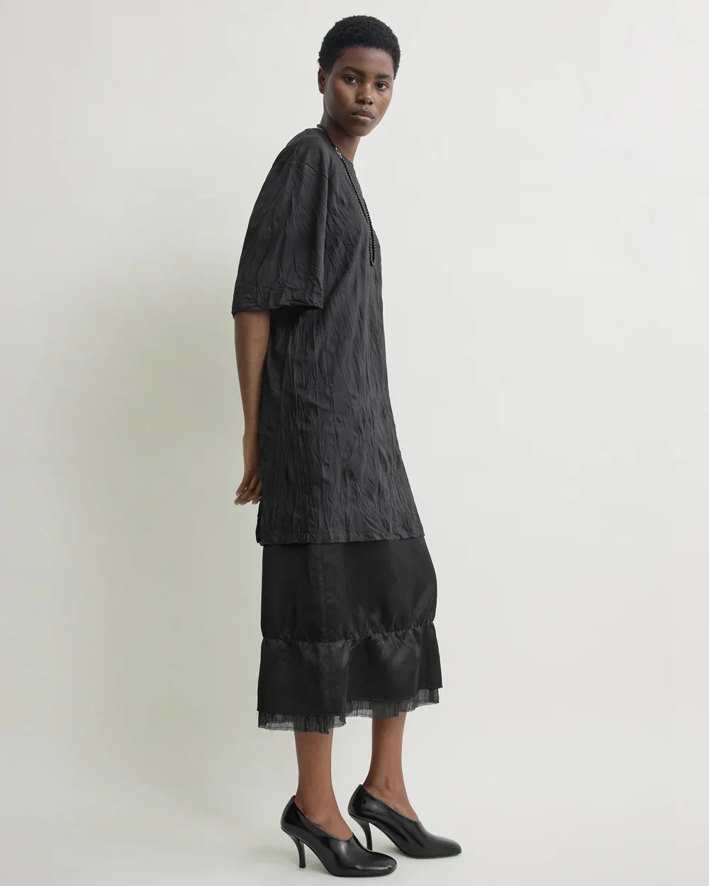 RELAXED TEE DRESS / BLACK - Image 2