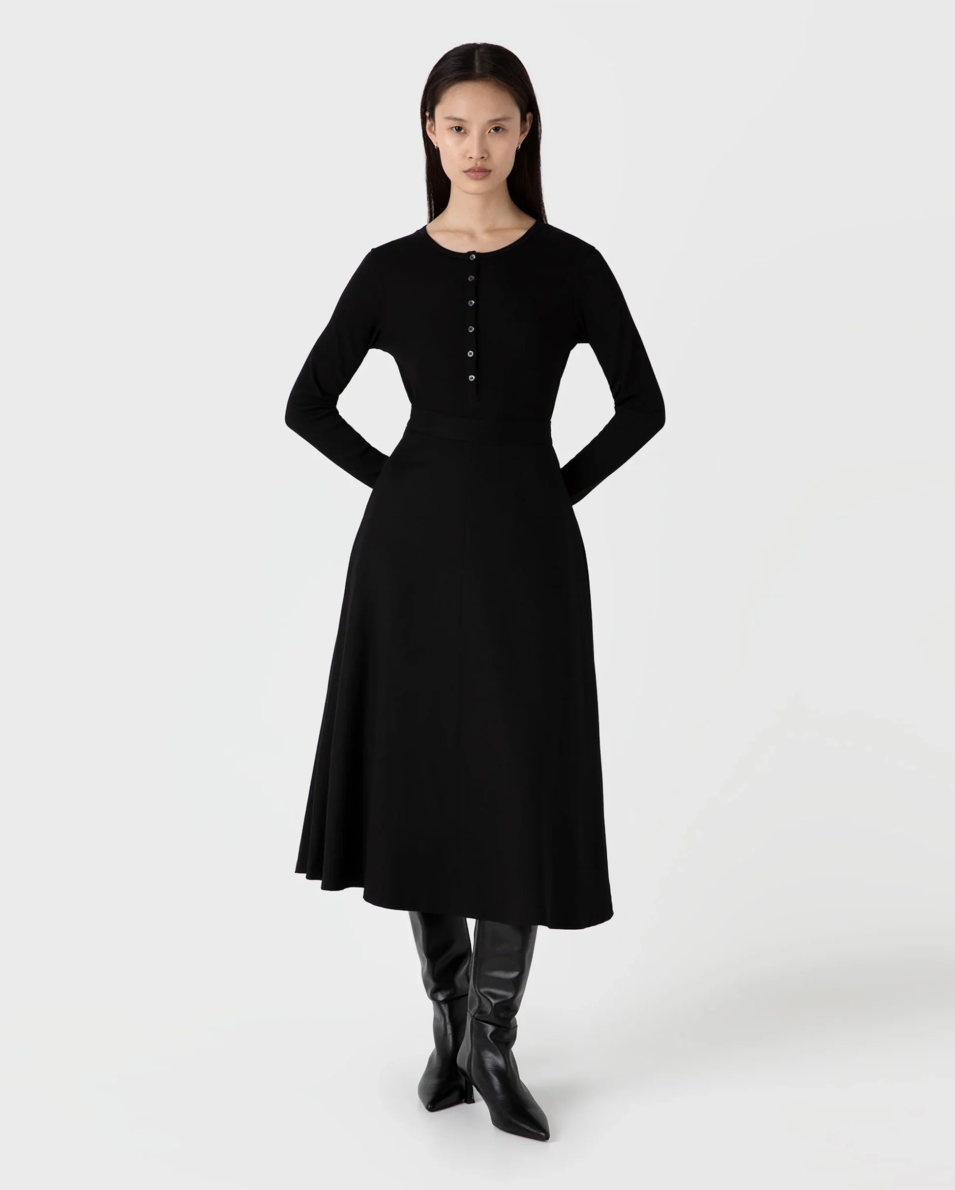 RIB HENLEY / BLACK - Image 2