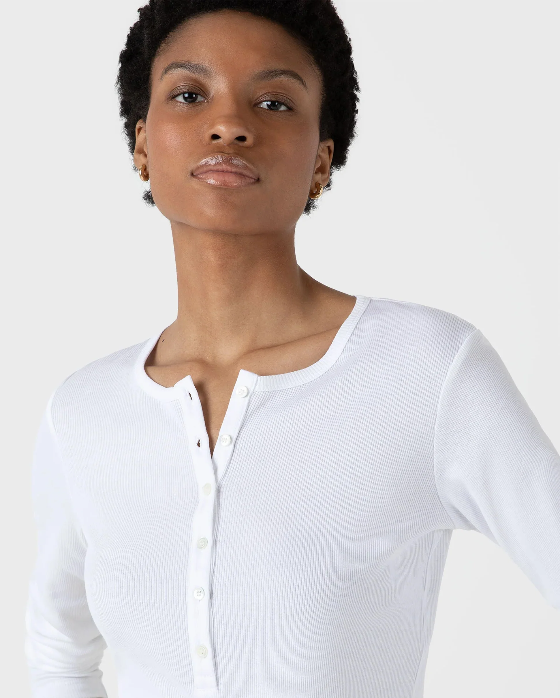 RIB HENLEY / WHITE - Image 4
