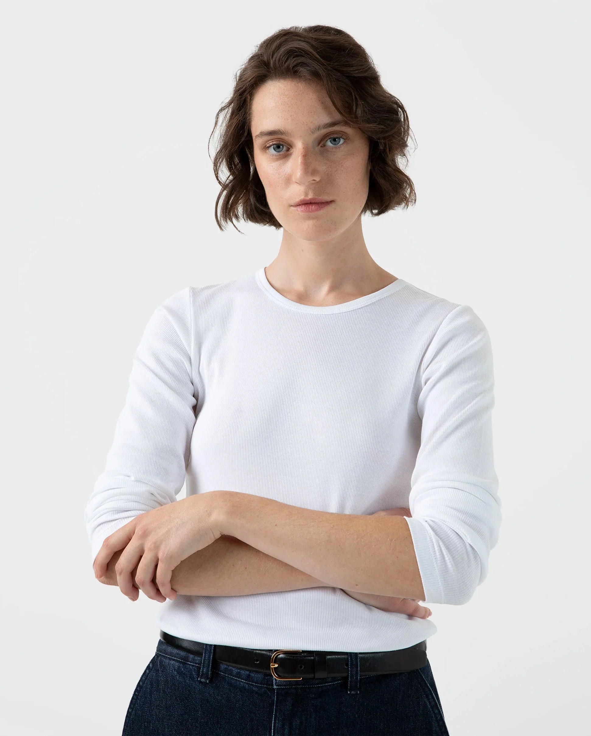 RIB LS T-SHIRT / WHITE - Image 3