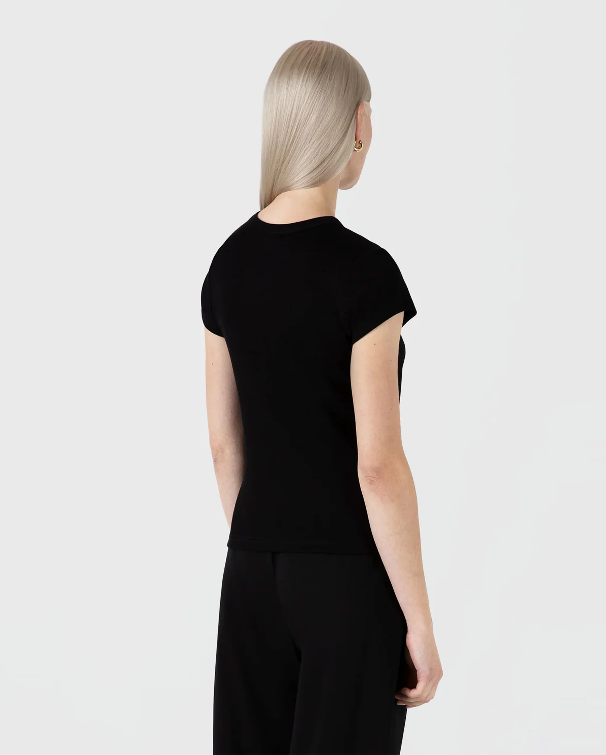 RIBBED T-SHIRT / BLACK - Image 3