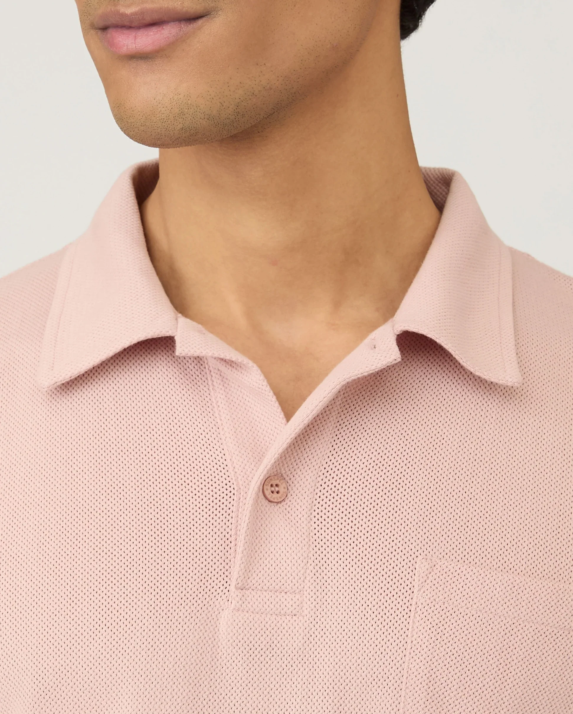 RIVIERA POLO SHIRT / PALE PINK - Image 5
