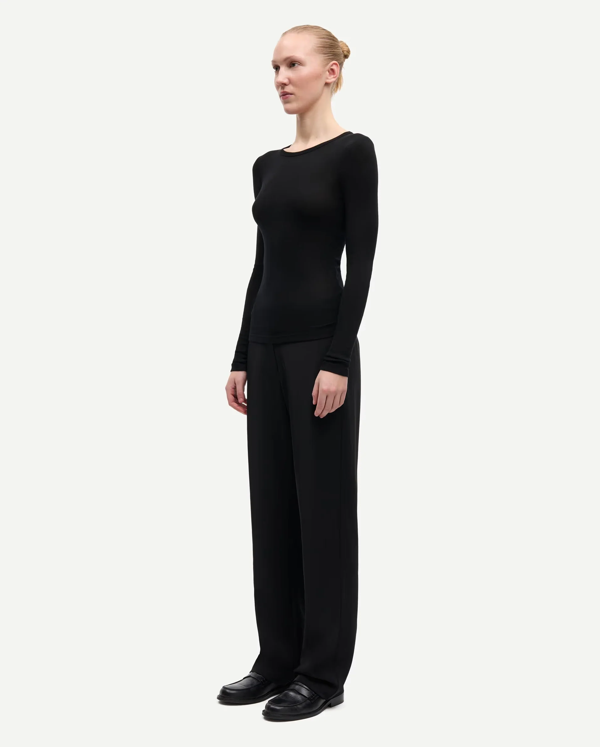 SADOU T-SHIRT LS 15499 / BLACK - Image 4