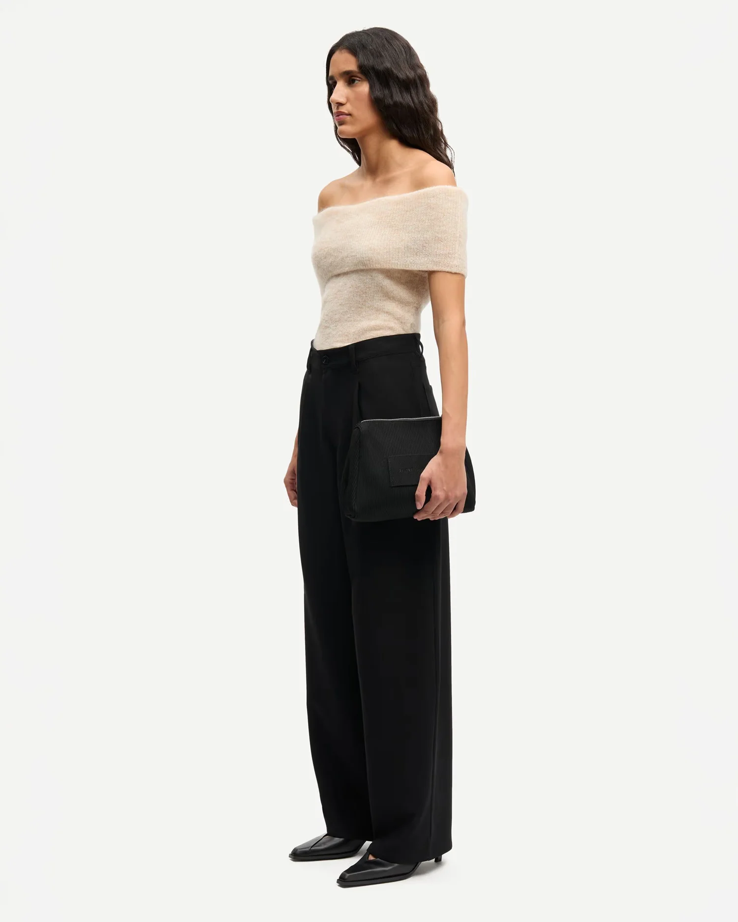 SAHARPER PLEAT TROUSERS 15790 / BLACK - Image 5