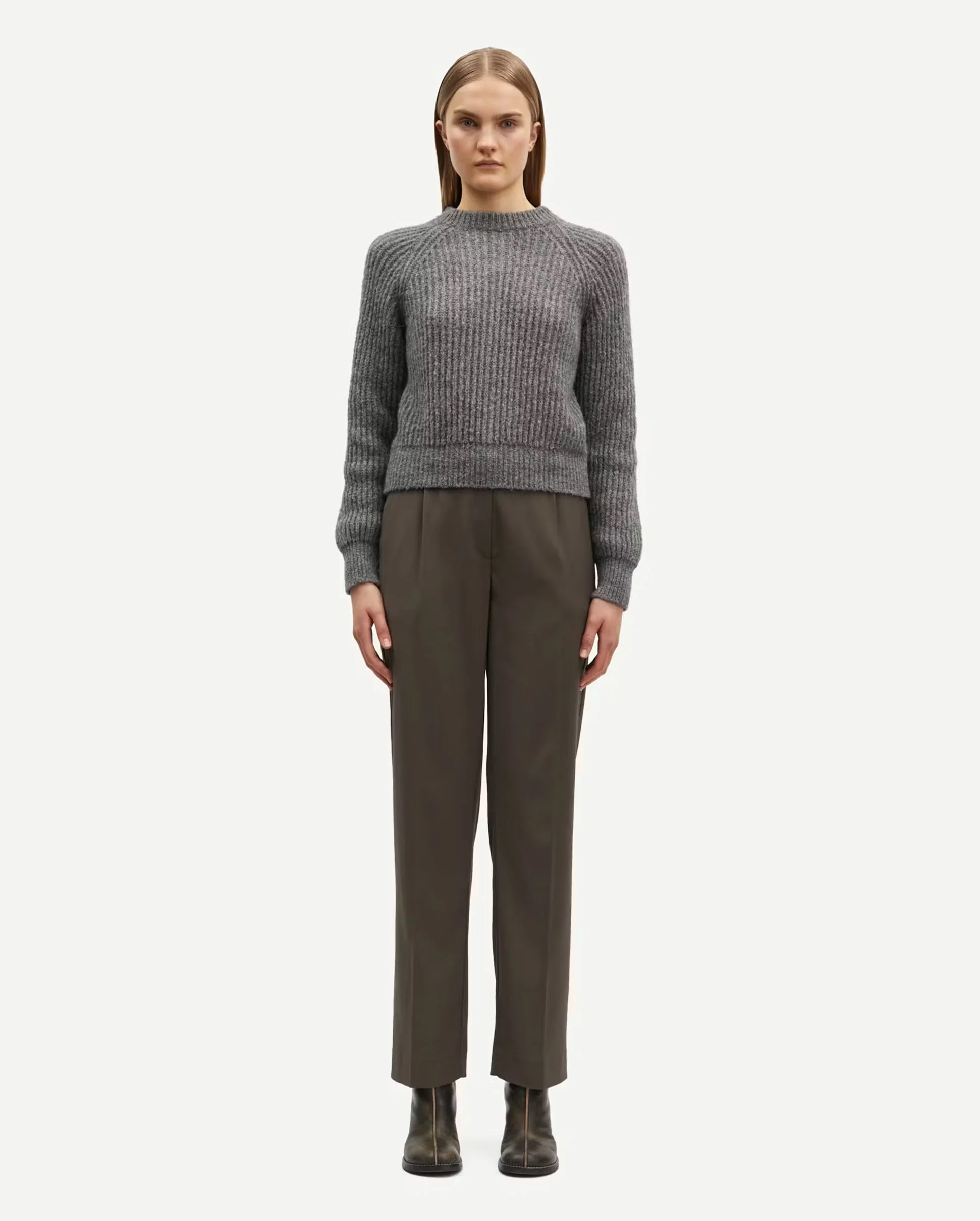 SARAMONA TROUSERS 14635 / BLACK OLIVE - Image 2