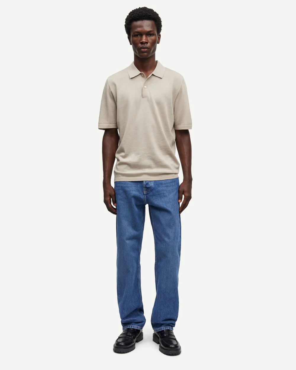 SAROWAN KNIT POLO 15477 / PURE CASHMERE - Image 2