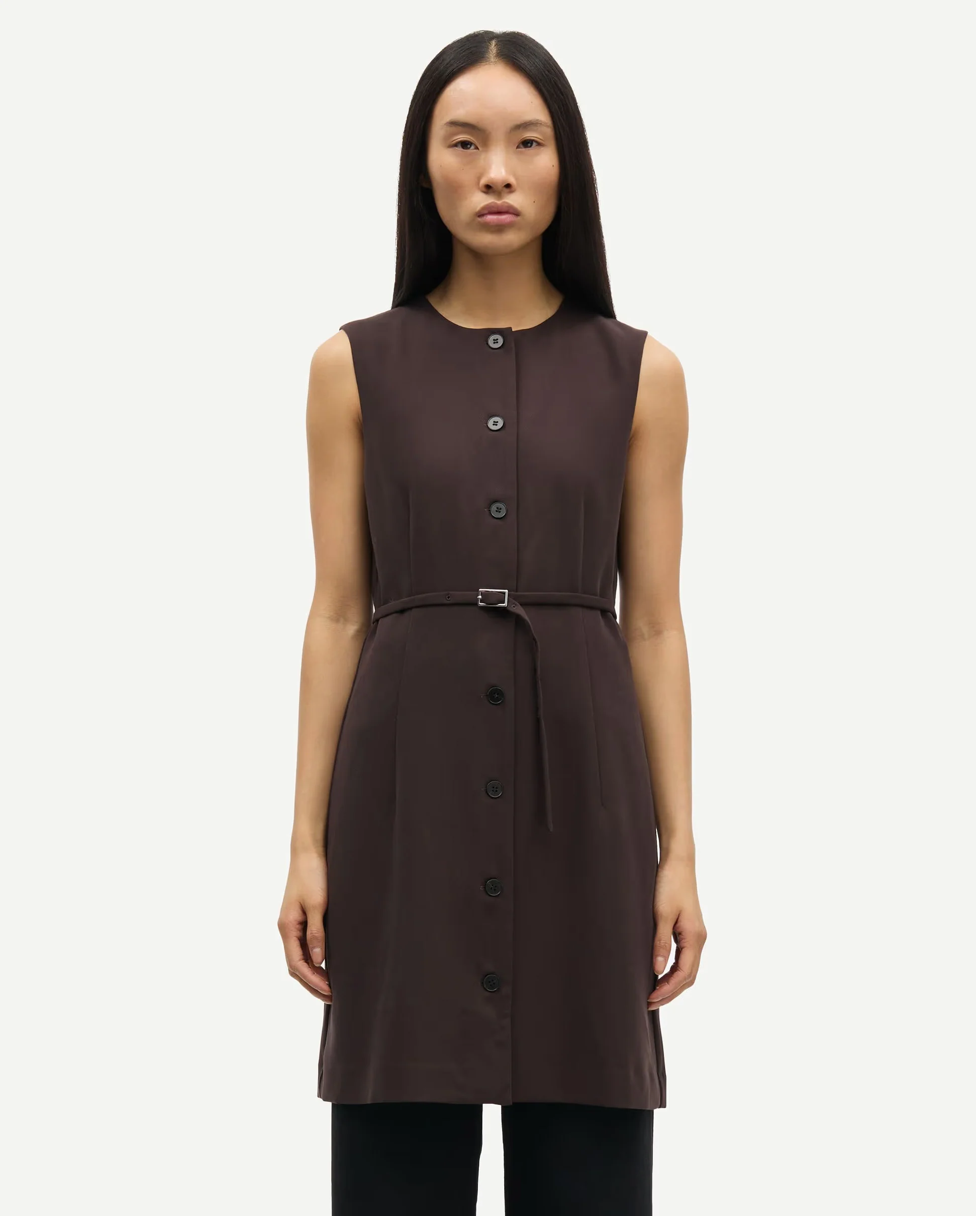 SARUMA SHORT DRESS 15790 / BLACK COFFEE
