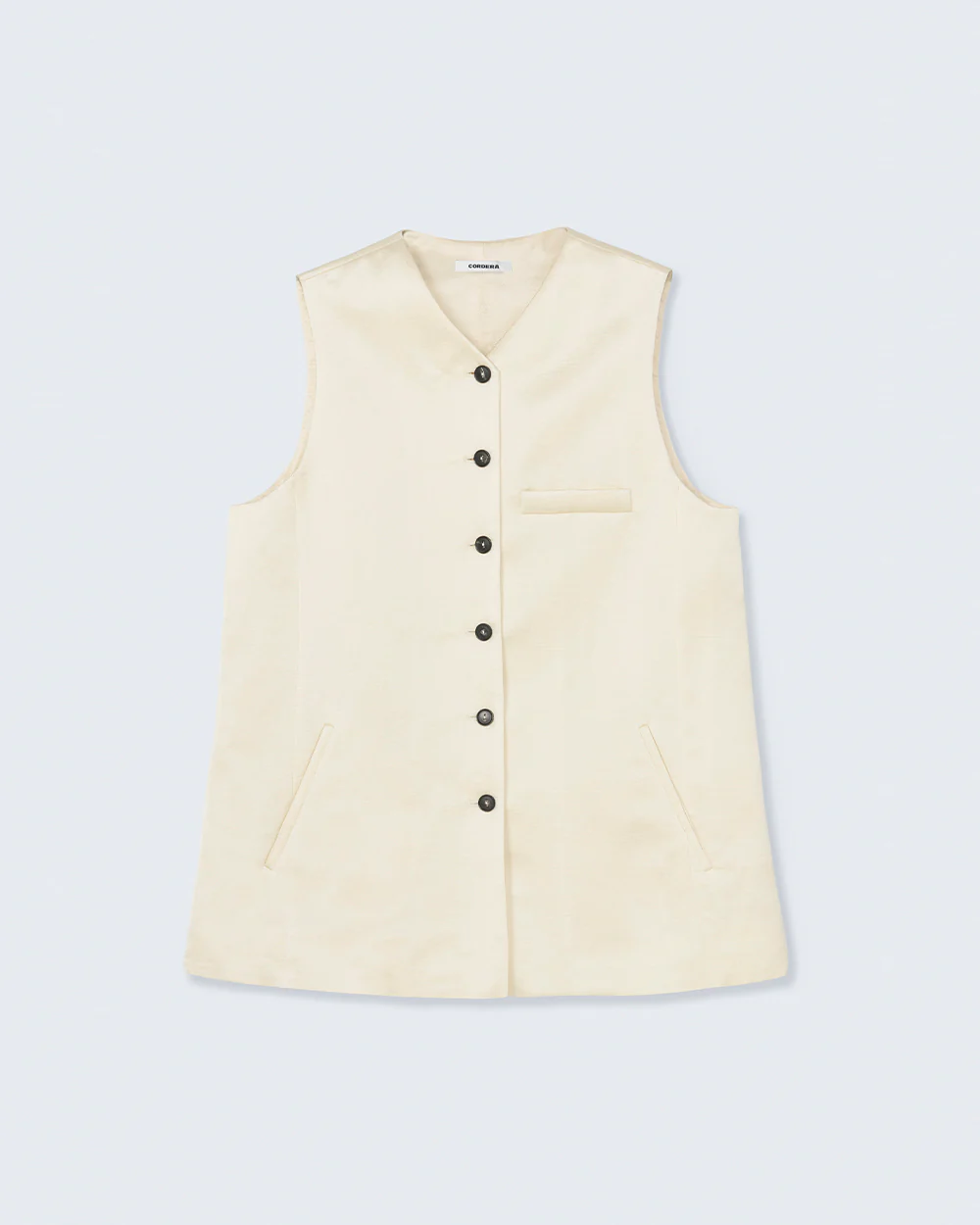 SATIN TAILORED VEST / MARFIL - Image 4