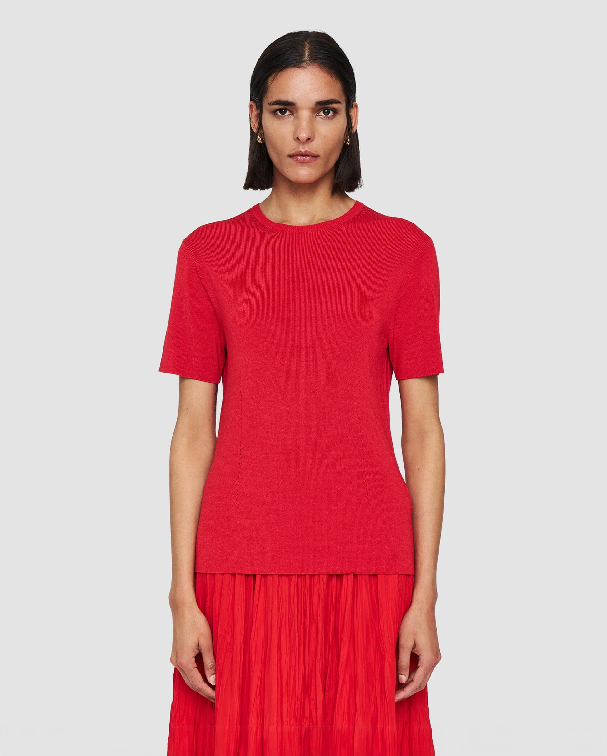 SATINY RIB TOP / CRIMSON