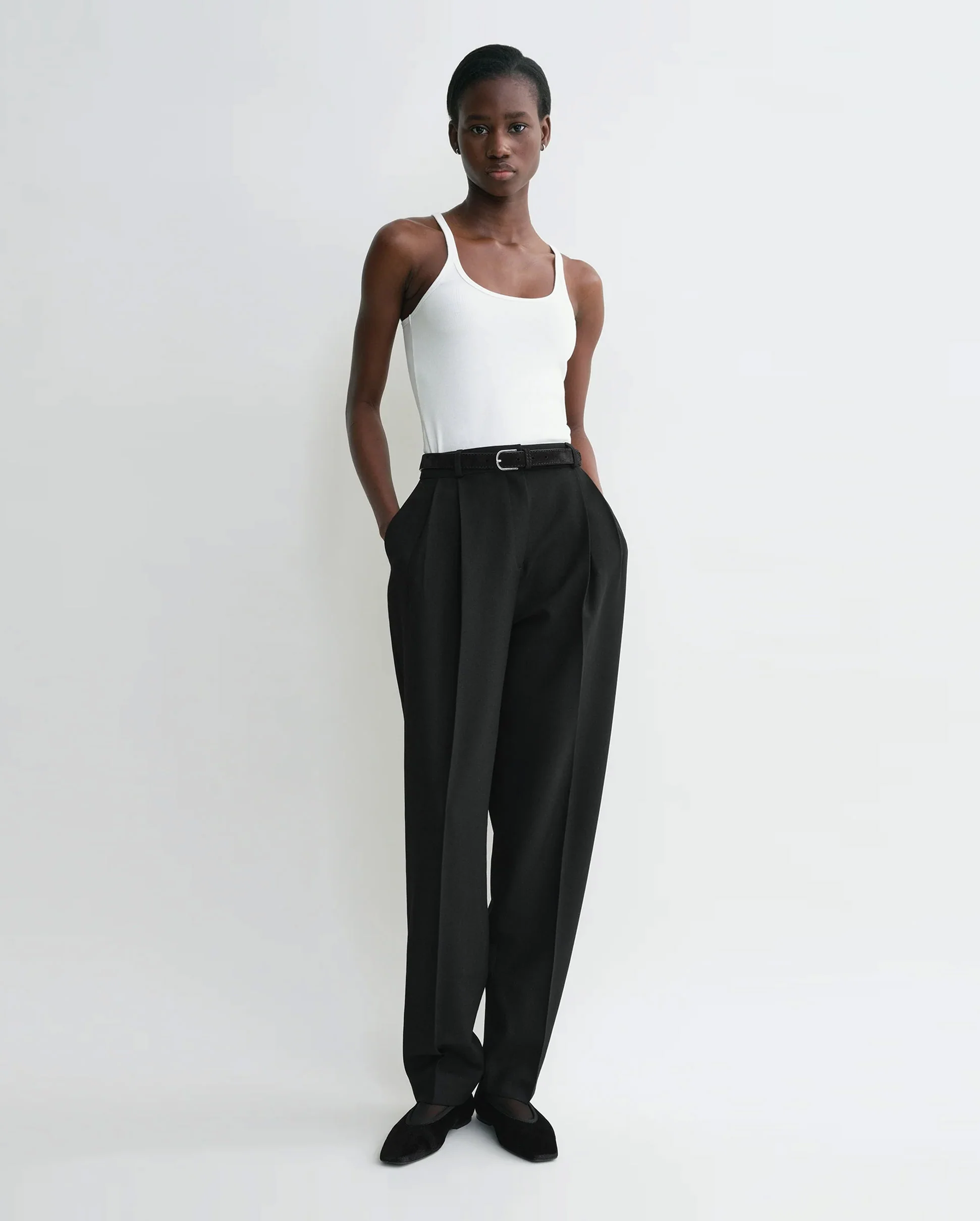 SCOOP NECK RIB TANK / WHITE - Image 2